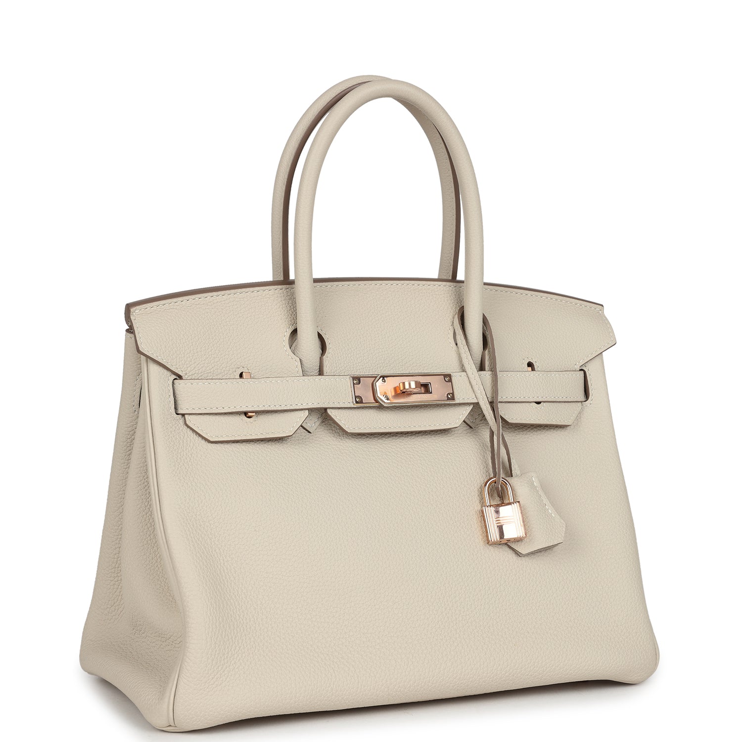 Pre-owned Hermes Birkin 30 Craie Togo Rose Gold Hardware