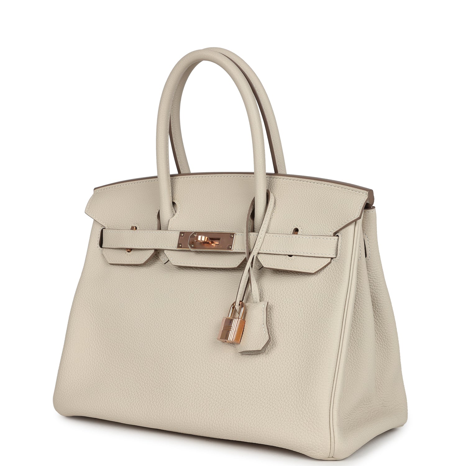 Pre-owned Hermes Birkin 30 Craie Togo Rose Gold Hardware