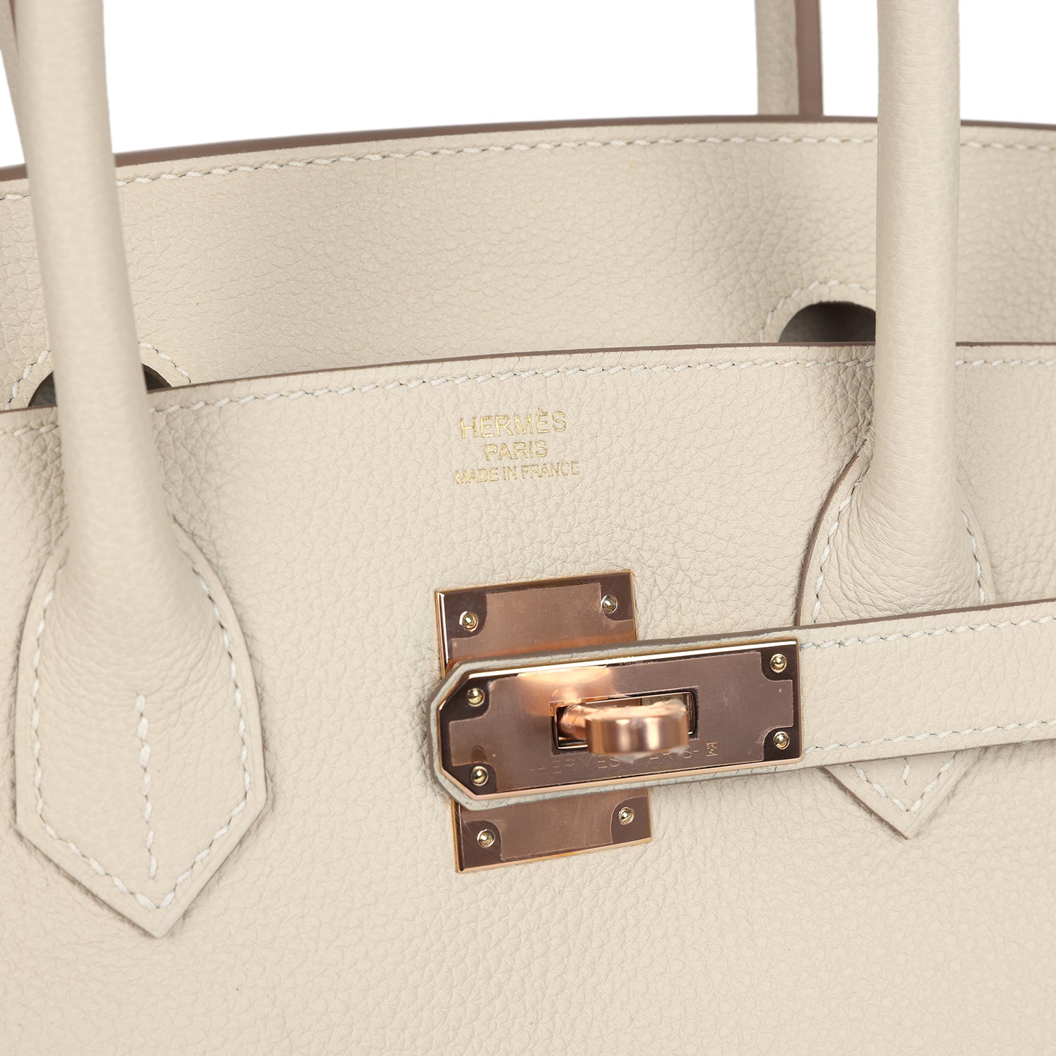 Pre-owned Hermes Birkin 30 Craie Togo Rose Gold Hardware