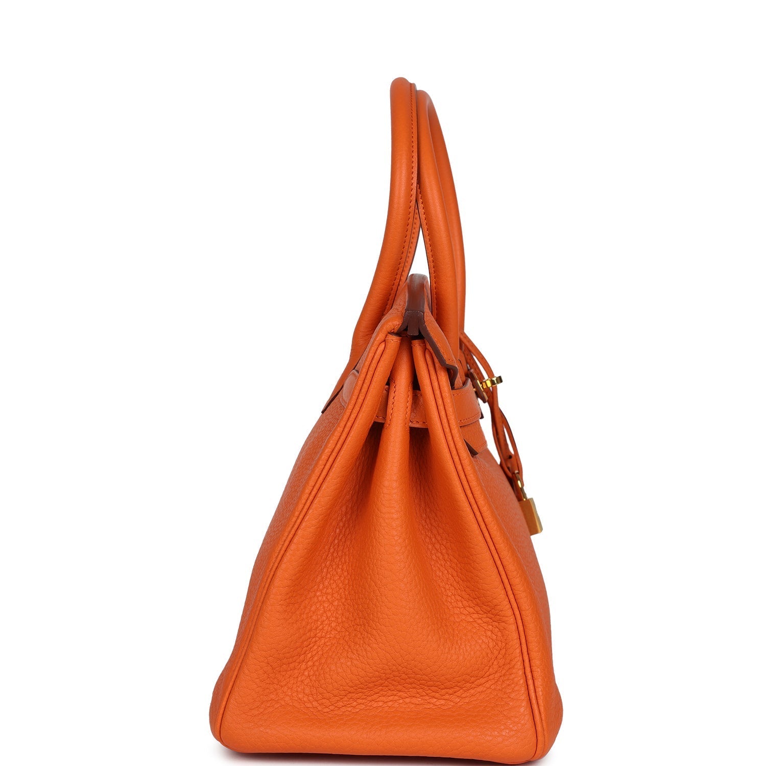 Pre-owned Hermes Birkin 30 Orange Togo Gold Hardware