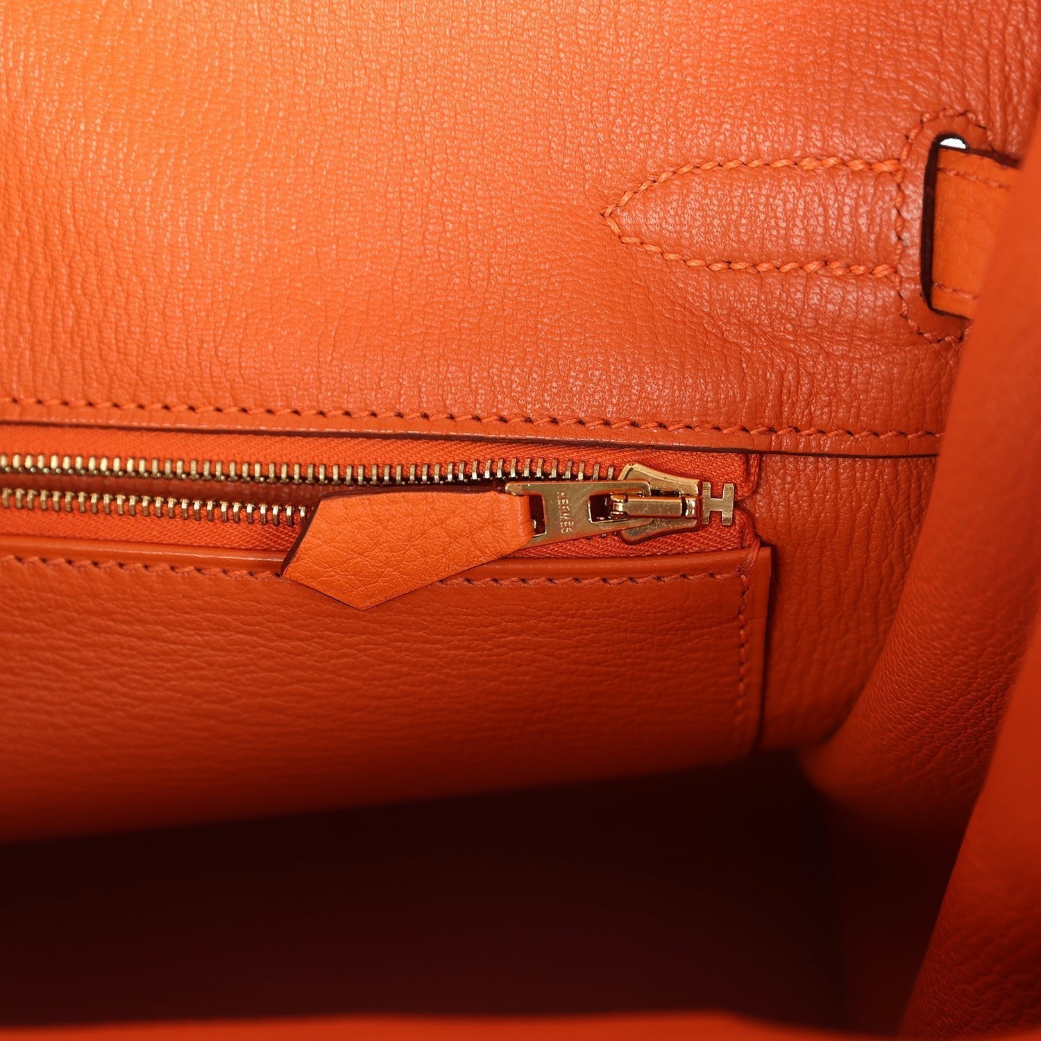 Pre-owned Hermes Birkin 30 Orange Togo Gold Hardware