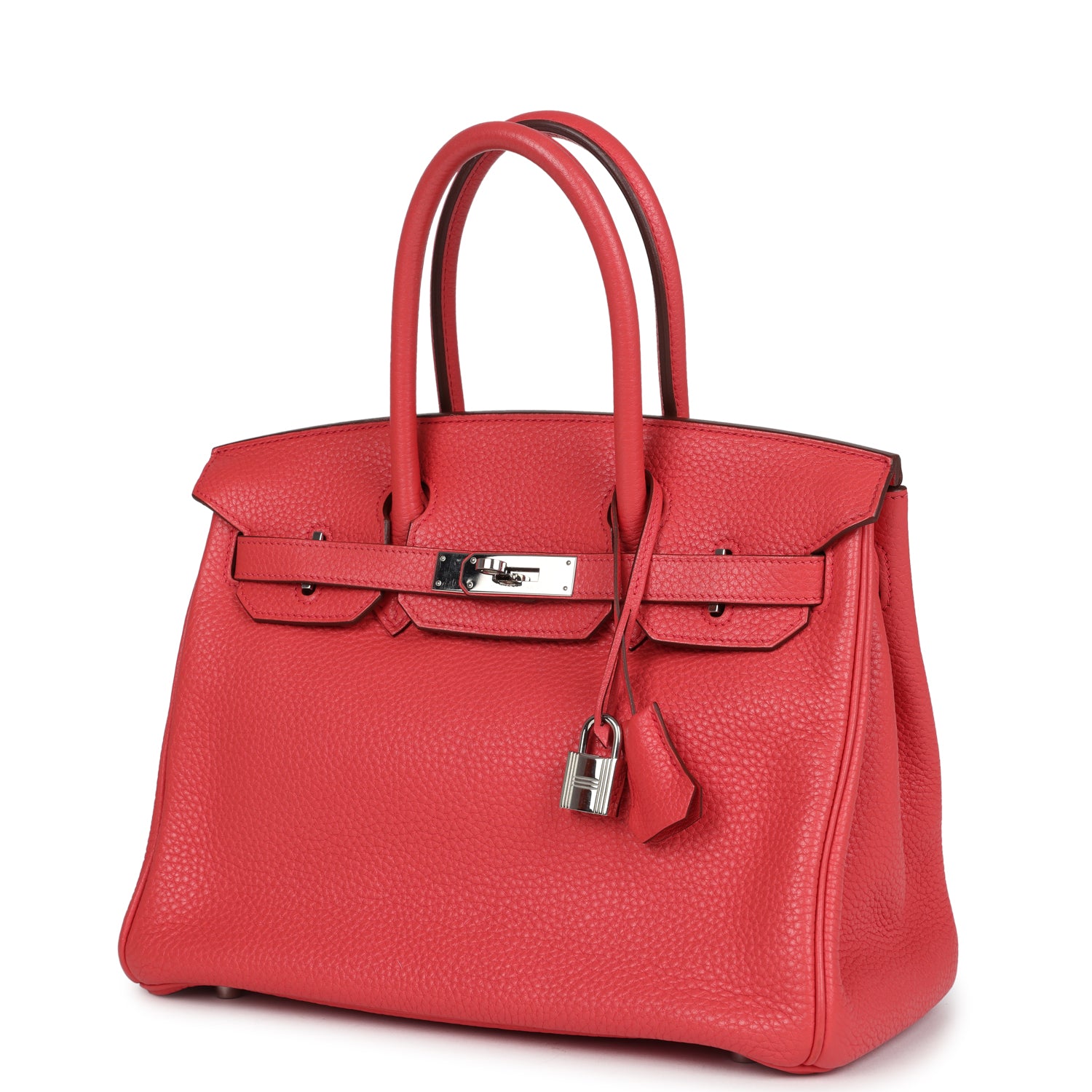 Pre-owned Hermes Birkin 30 Bougainvillea Clemence Palladium Hardware