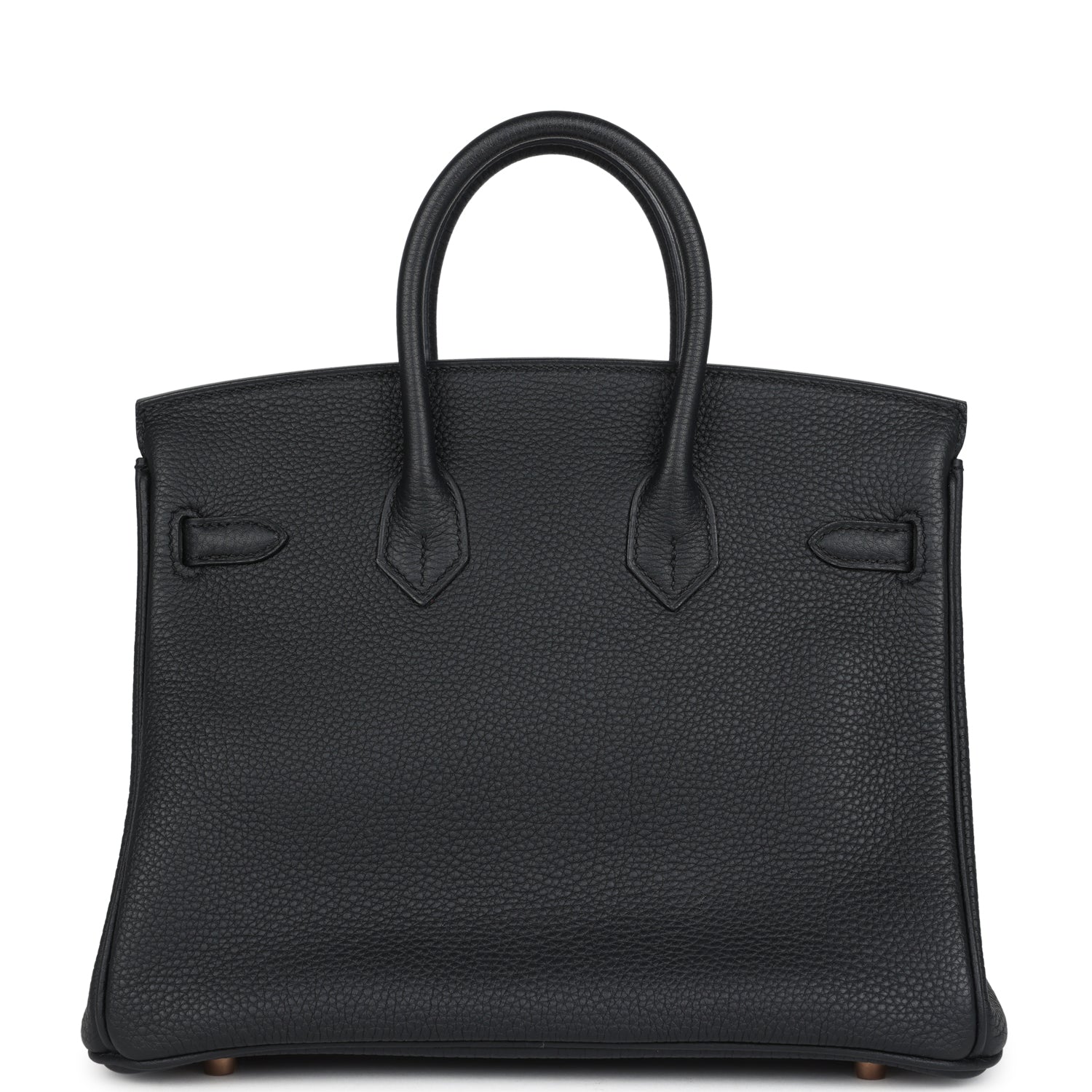 Pre-owned Hermes Birkin 25 Black Togo Rose Gold Hardware