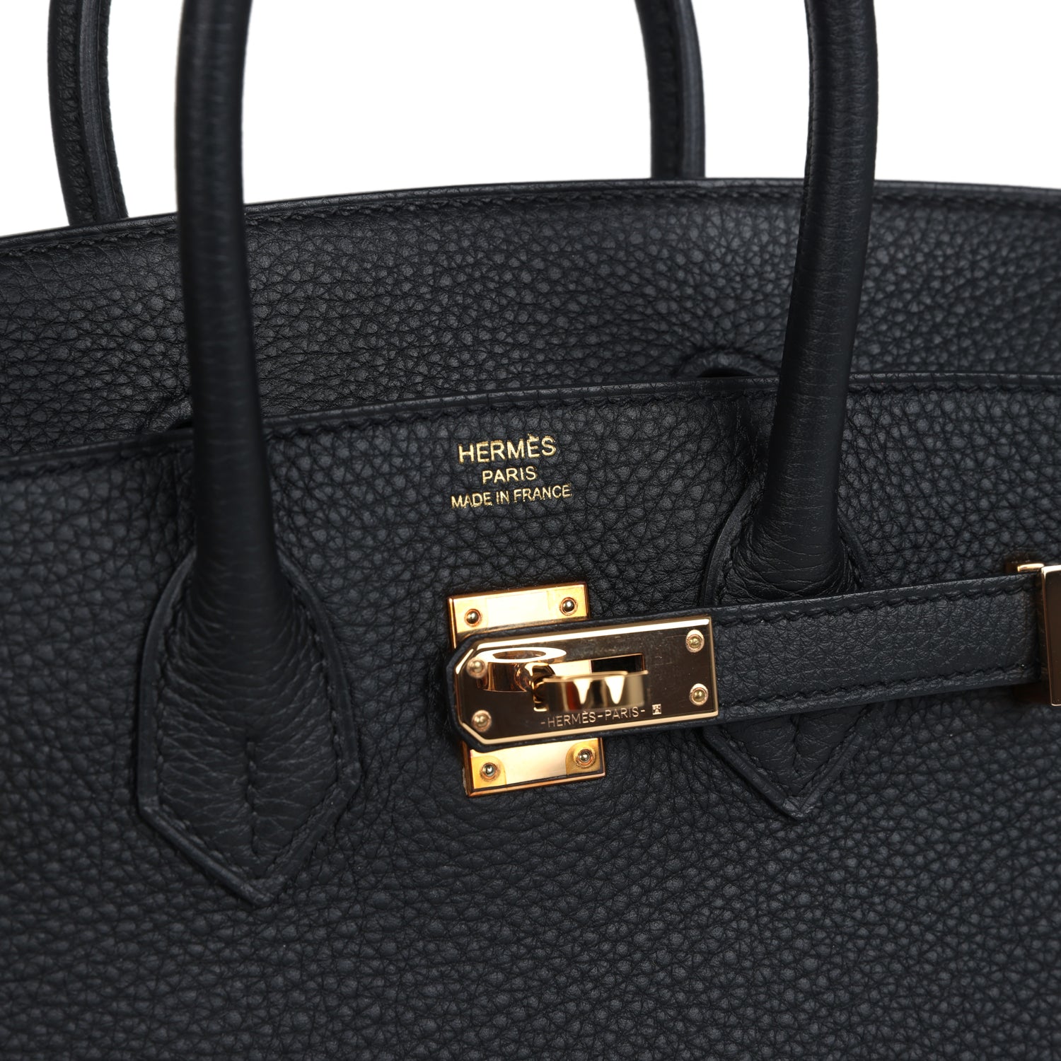 Pre-owned Hermes Birkin 25 Black Togo Rose Gold Hardware