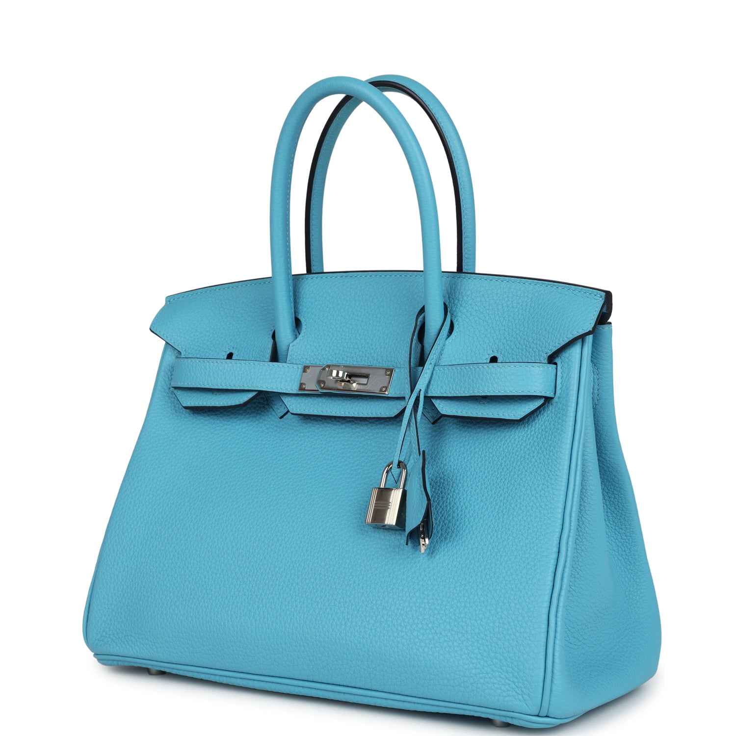 Pre-owned Hermes Birkin 30 Bleu du Nord Togo Palladium Hardware