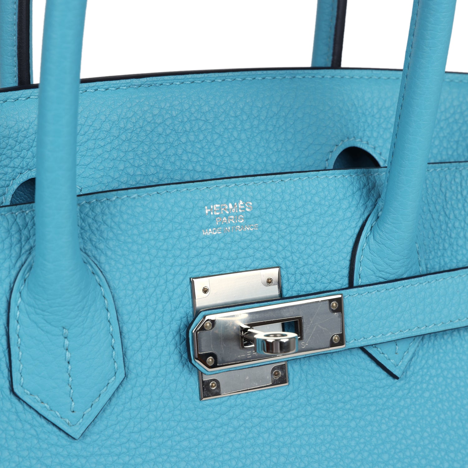 Pre-owned Hermes Birkin 30 Bleu du Nord Togo Palladium Hardware