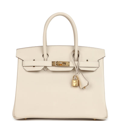Pre-owned Hermes Birkin 30 Craie Epsom Gold Hardware