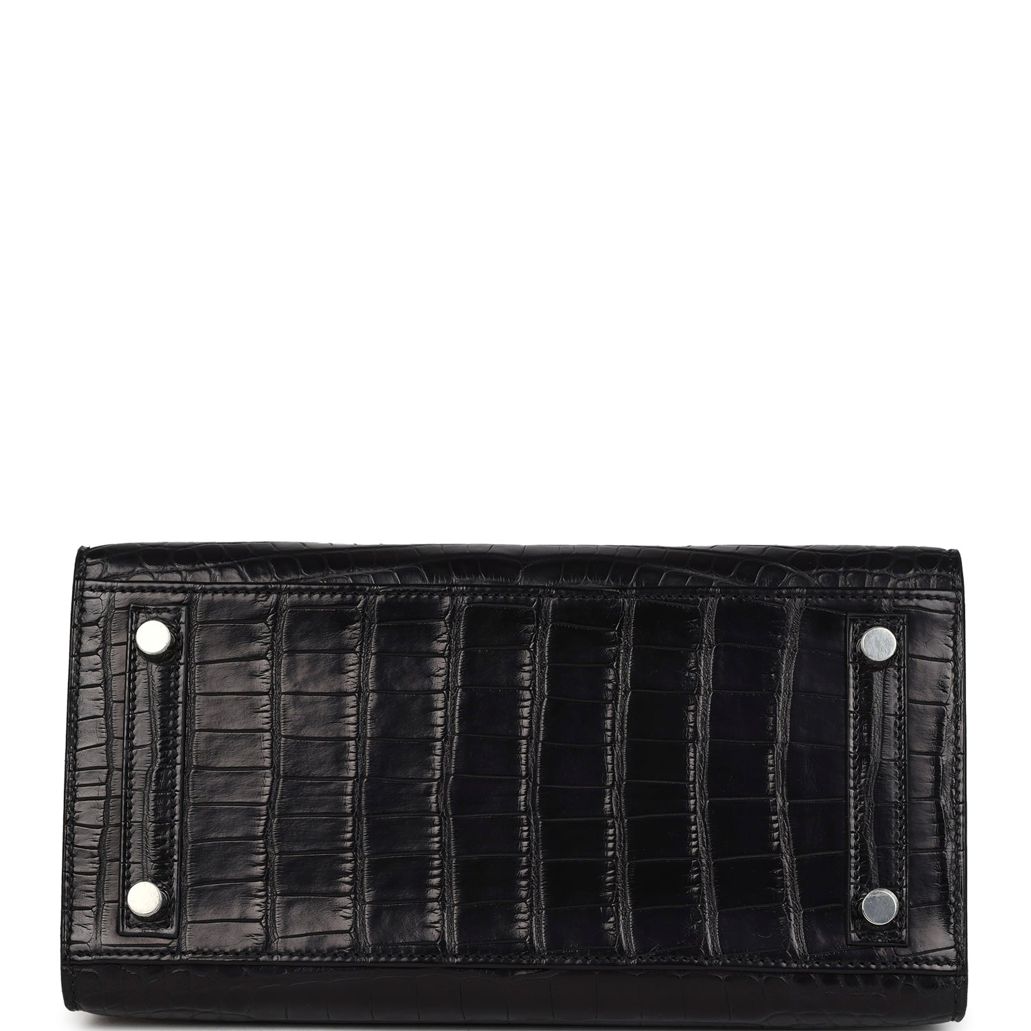 Hermes Birkin Sellier 25 Black Matte Alligator Palladium Hardware