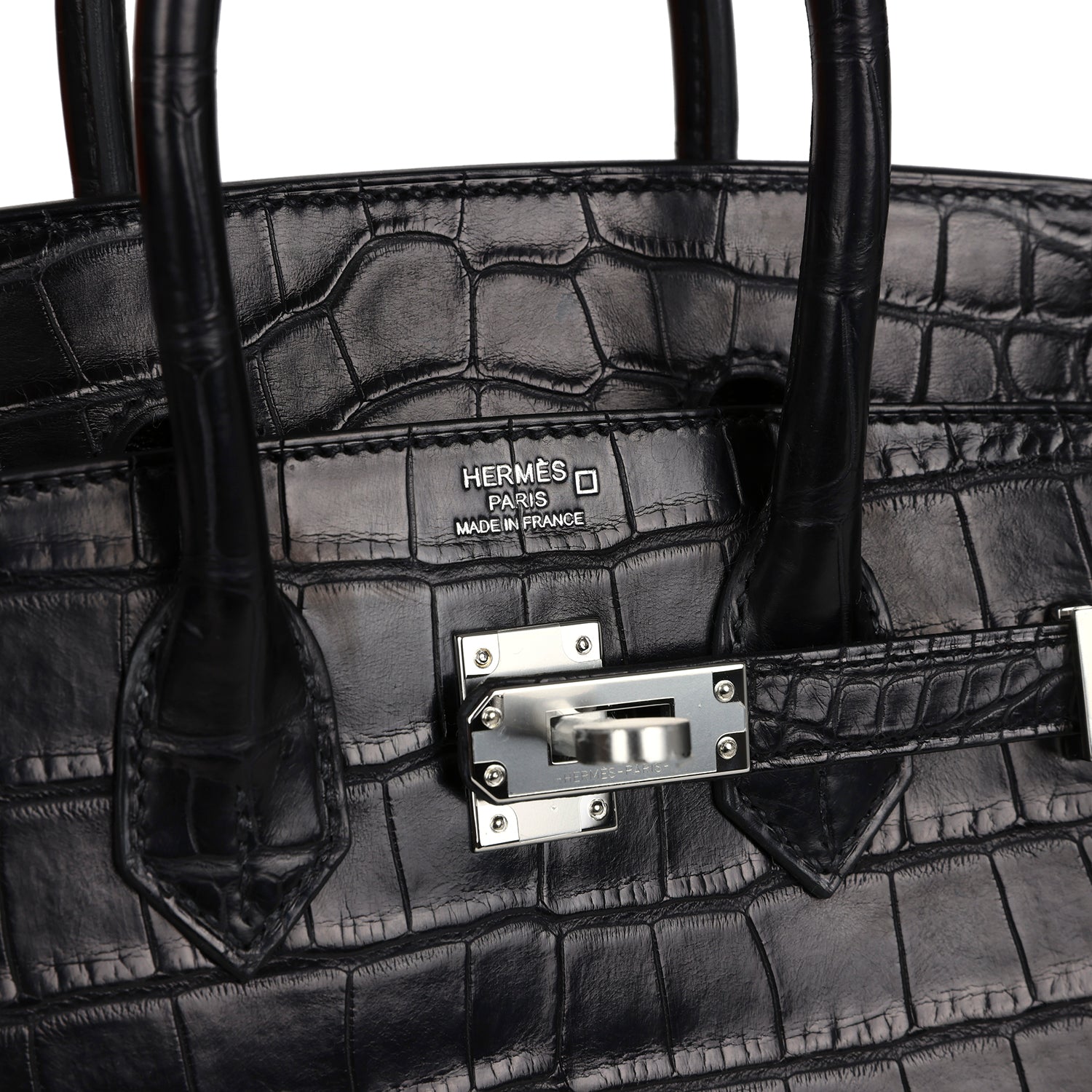 Hermes Birkin Sellier 25 Black Matte Alligator Palladium Hardware