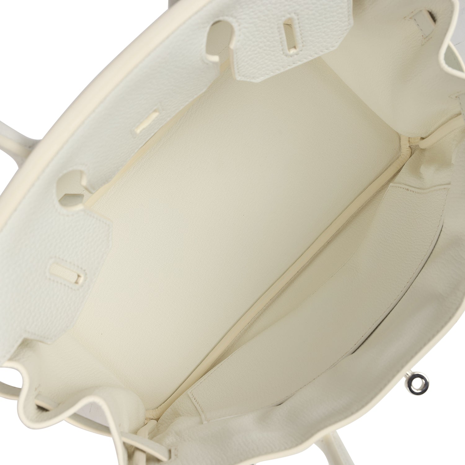 Pre-owned Hermes Birkin 30 White Clemence Palladium Hardware