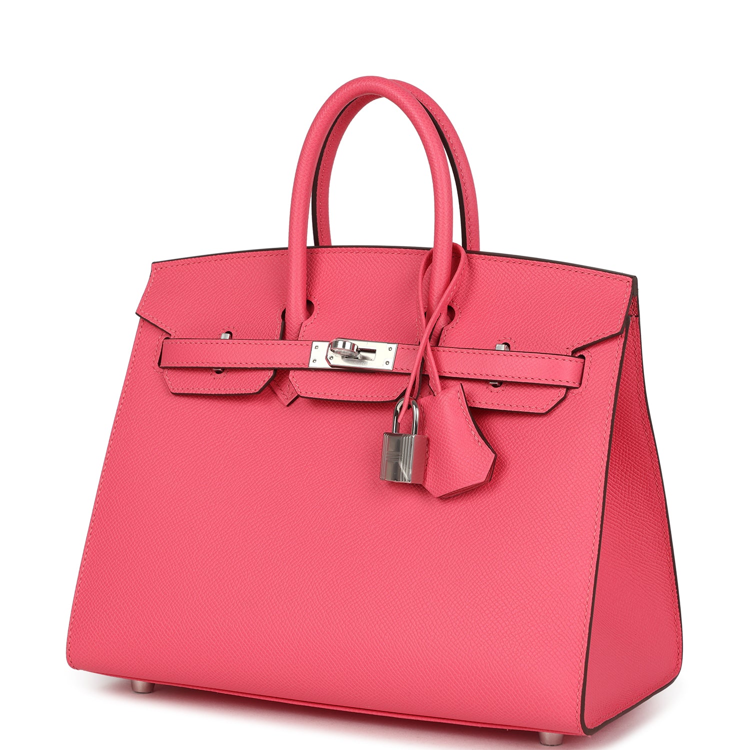 Hermes Birkin Sellier 25 Rose Azalee Epsom Palladium Hardware