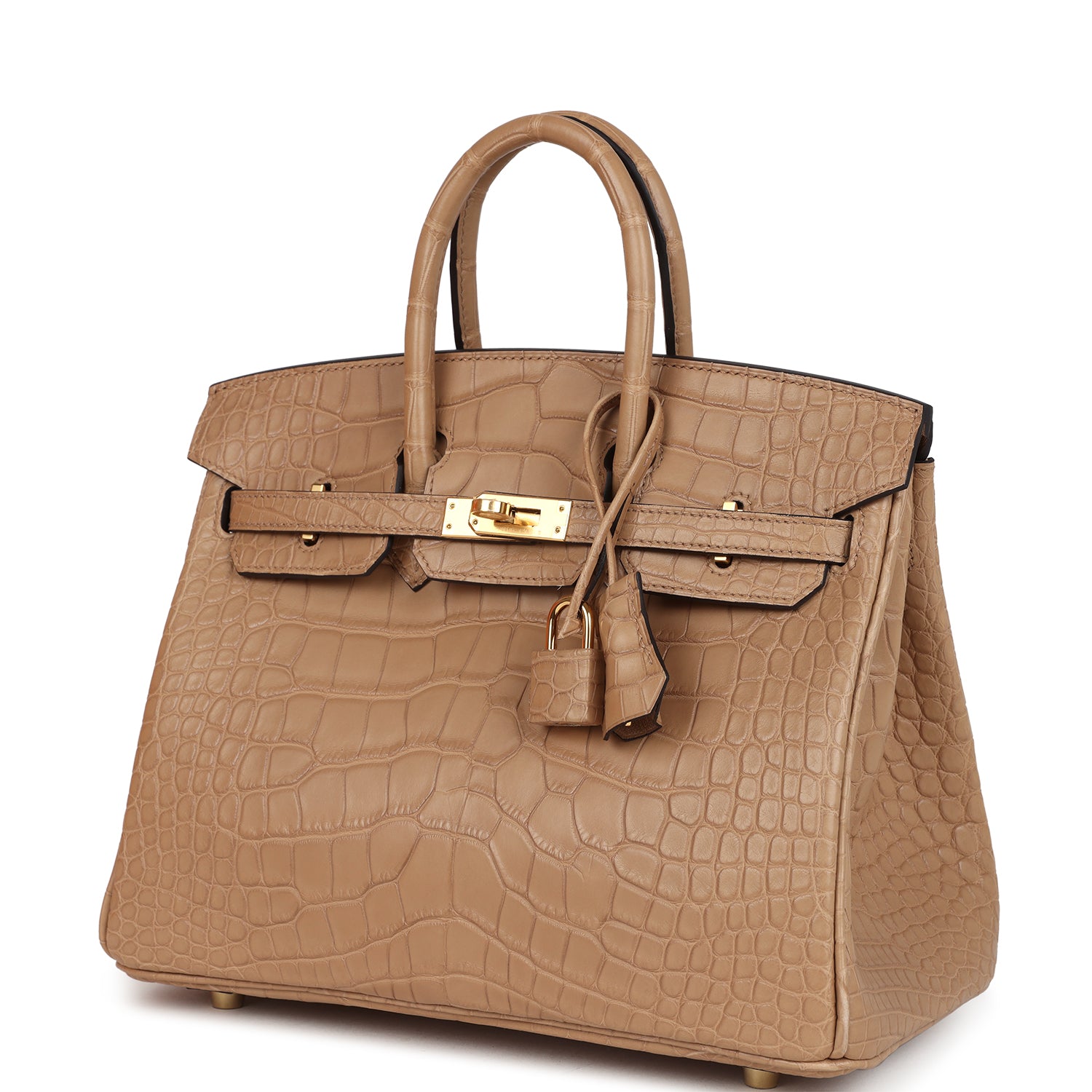 Hermes Birkin 25 Chai Matte Alligator Gold Hardware