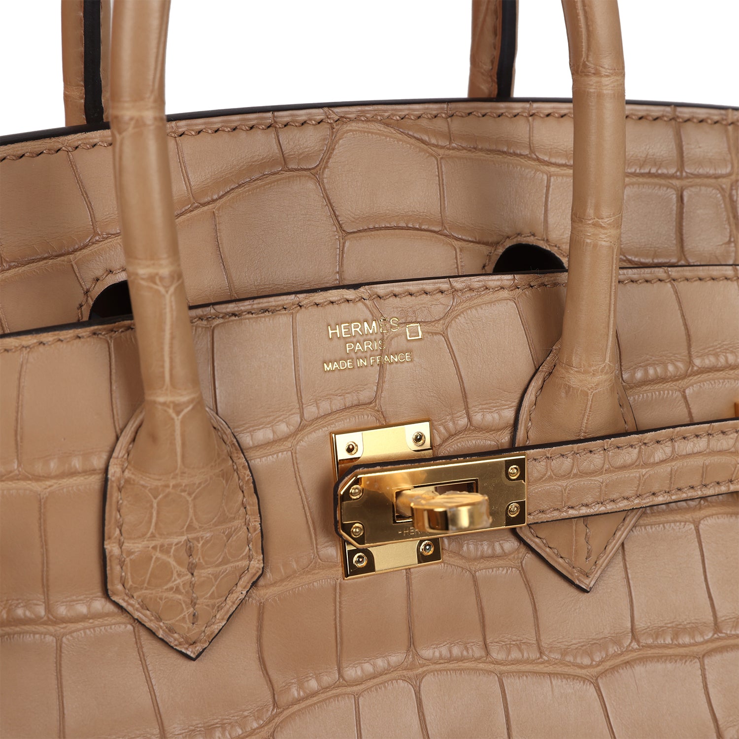 Hermes Birkin 25 Chai Matte Alligator Gold Hardware