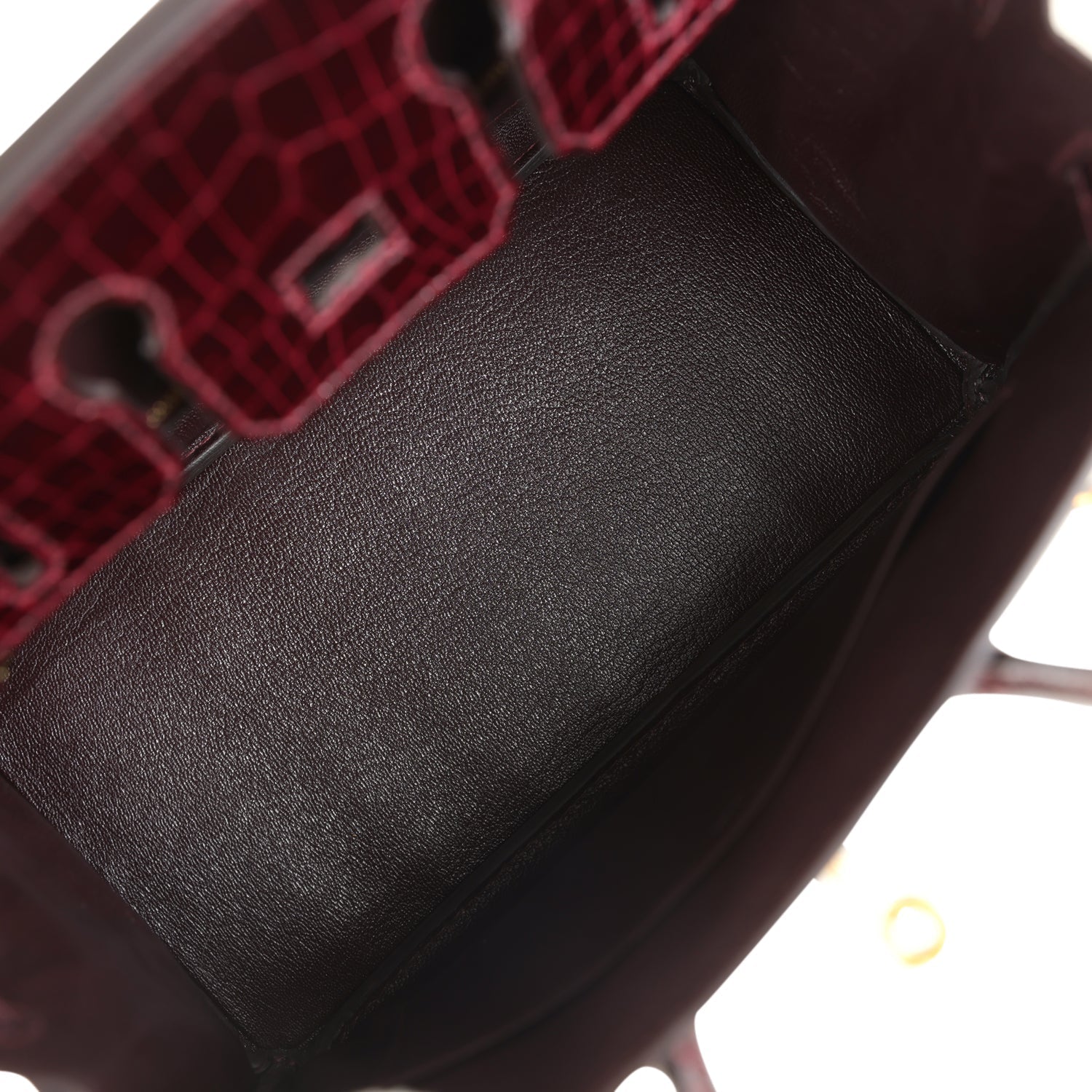 Hermes Birkin 25 Bordeaux Shiny Niloticus Crocodile Gold Hardware