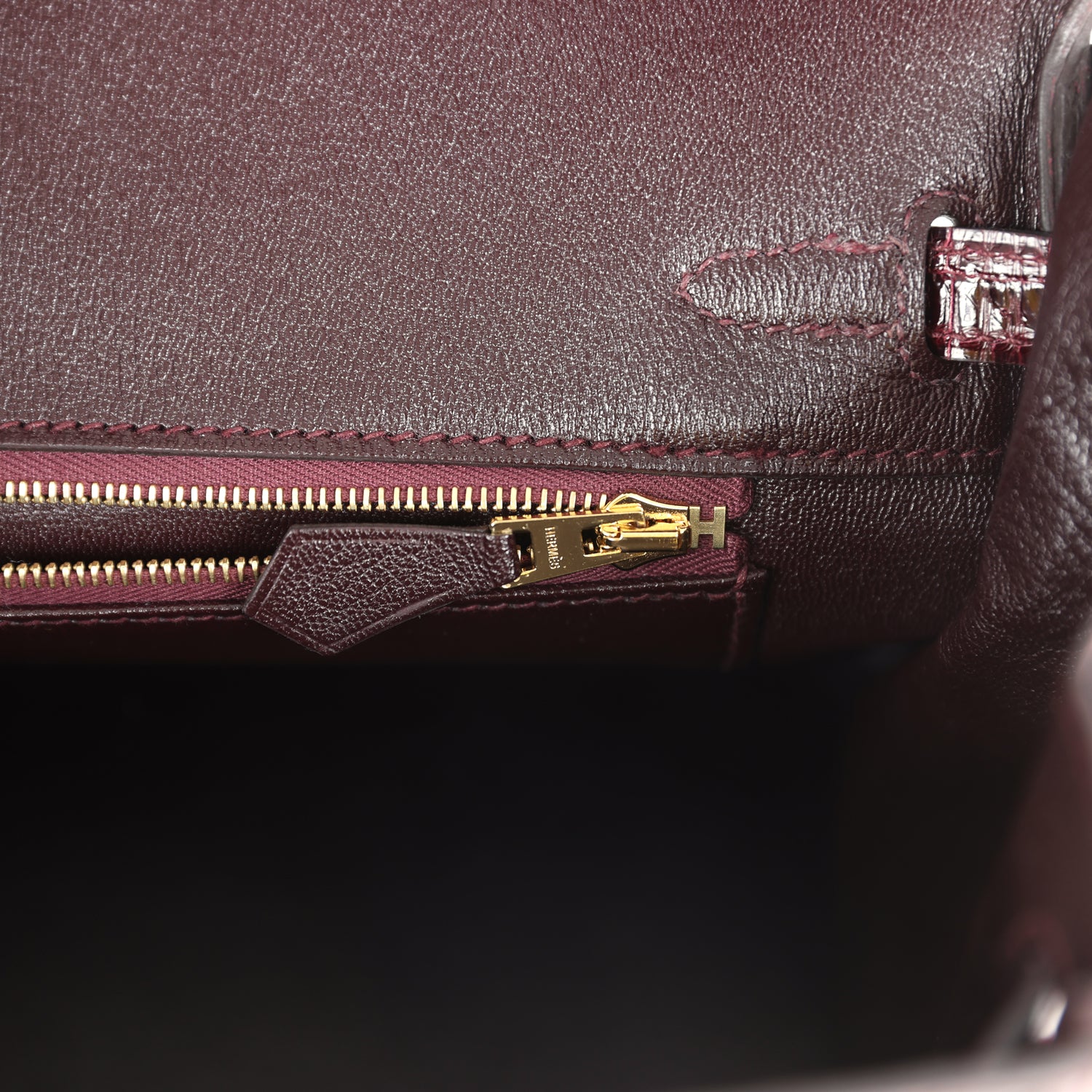 Hermes Birkin 25 Bordeaux Shiny Niloticus Crocodile Gold Hardware