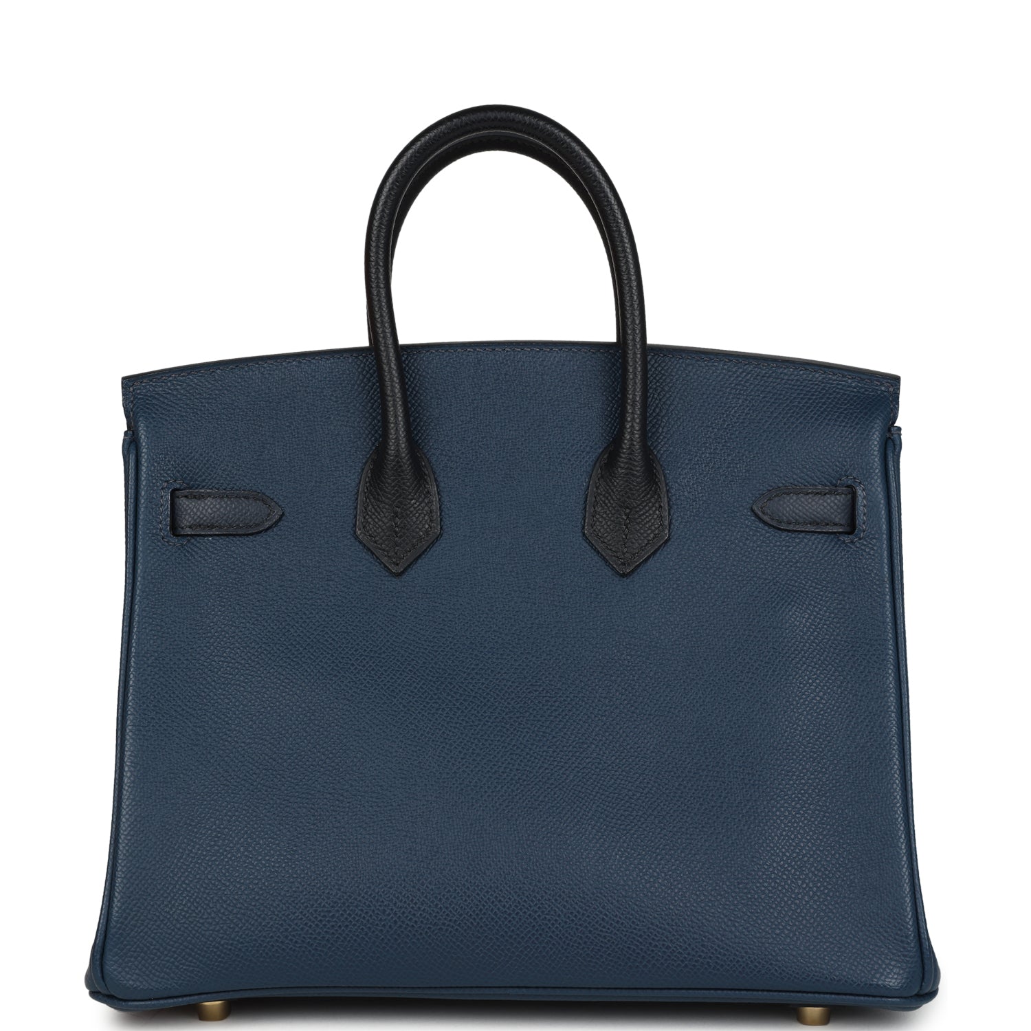 Pre-owned Hermes Birkin 25 Tri-color Bleu De Prusse, Bleu Indigo and Black Epsom Gold Hardware