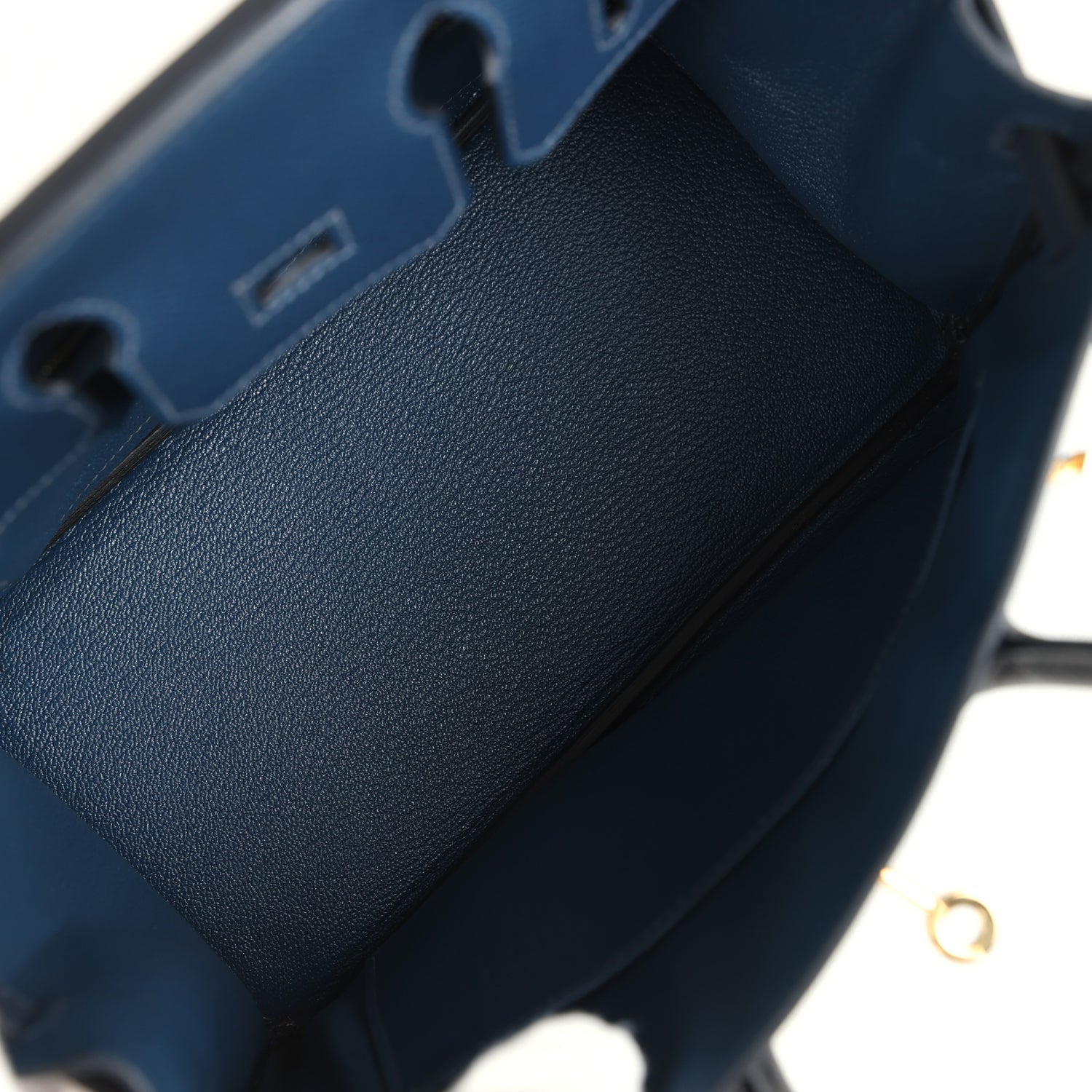 Pre-owned Hermes Birkin 25 Tri-color Bleu De Prusse, Bleu Indigo and Black Epsom Gold Hardware