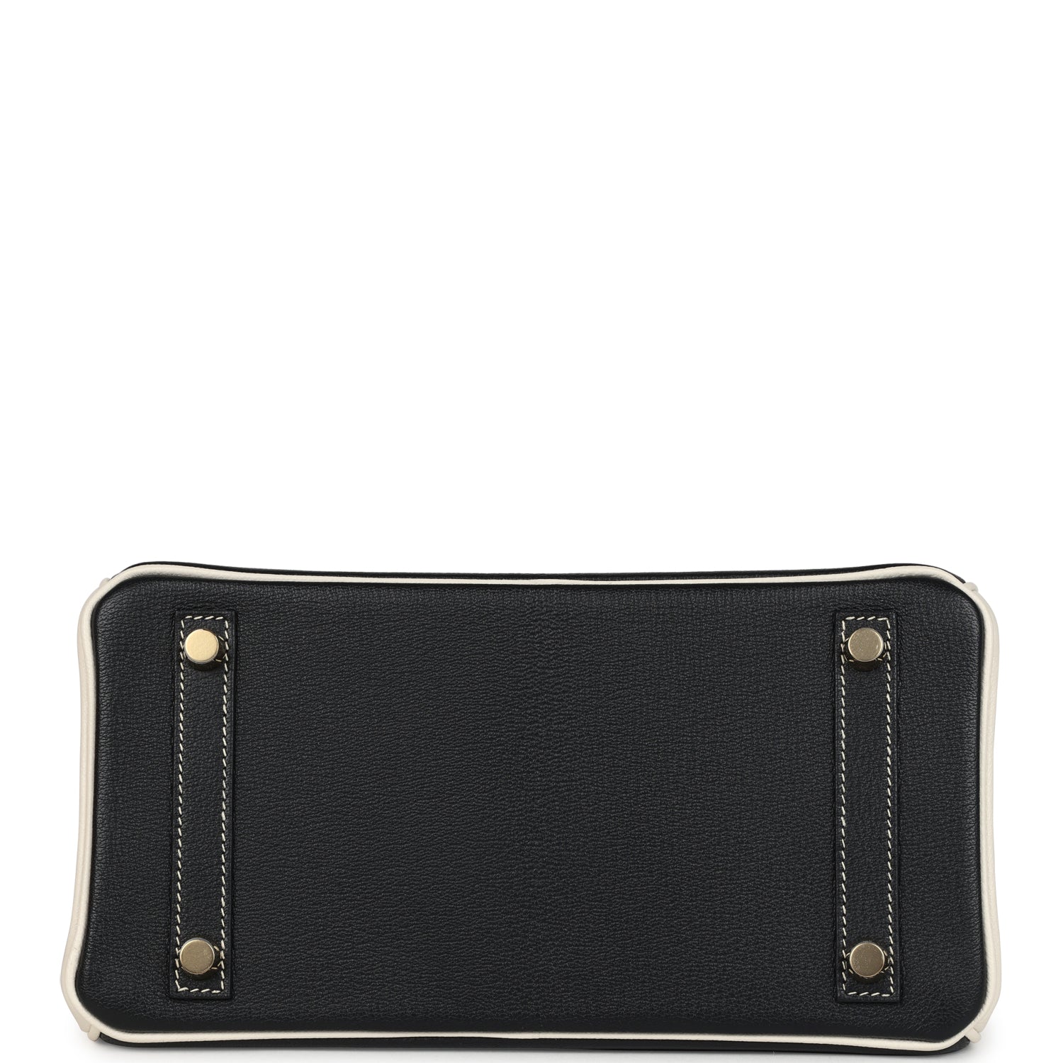 Hermes Special Order (HSS) Birkin 25 Bi-Color Black and Nata Chevre Mysore Brushed Gold Hardware