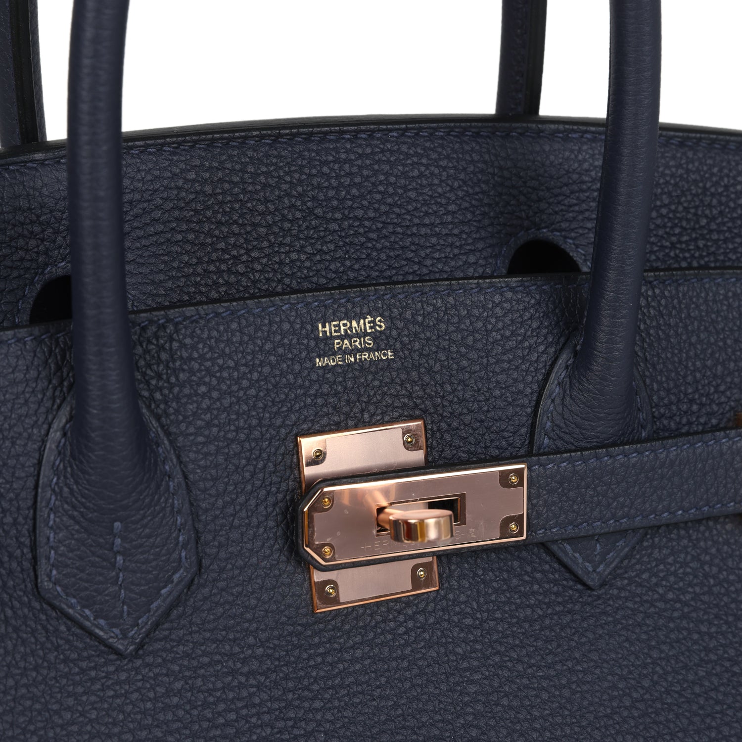 Hermes Birkin 30 Bleu Nuit Togo Rose Gold Hardware