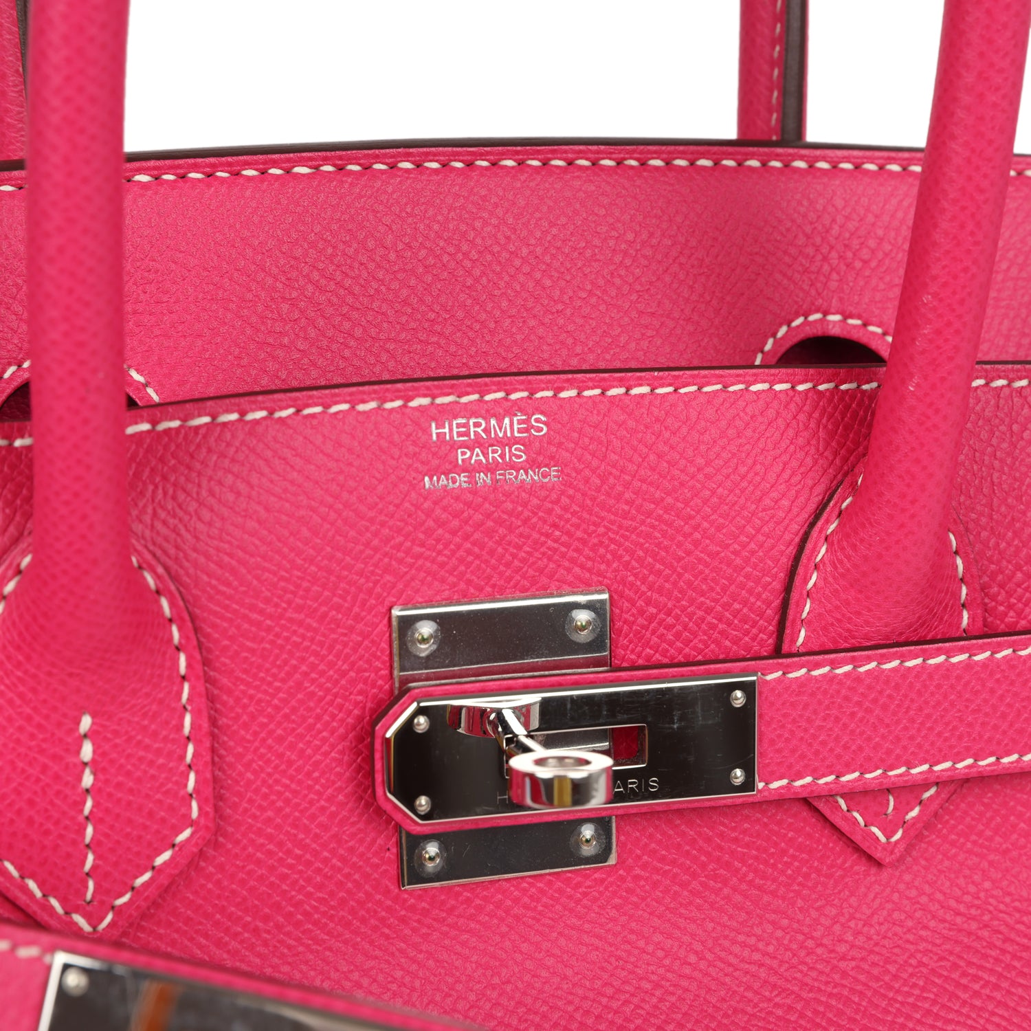 Pre-owned Hermes Birkin 30 Rose Tyrien Epsom Palladium Hardware