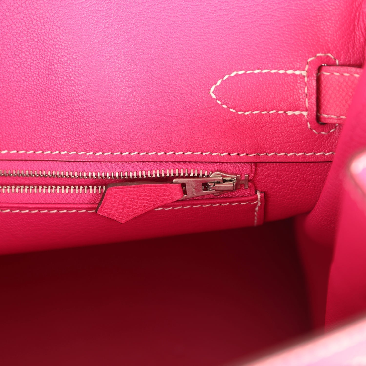 Pre-owned Hermes Birkin 30 Rose Tyrien Epsom Palladium Hardware