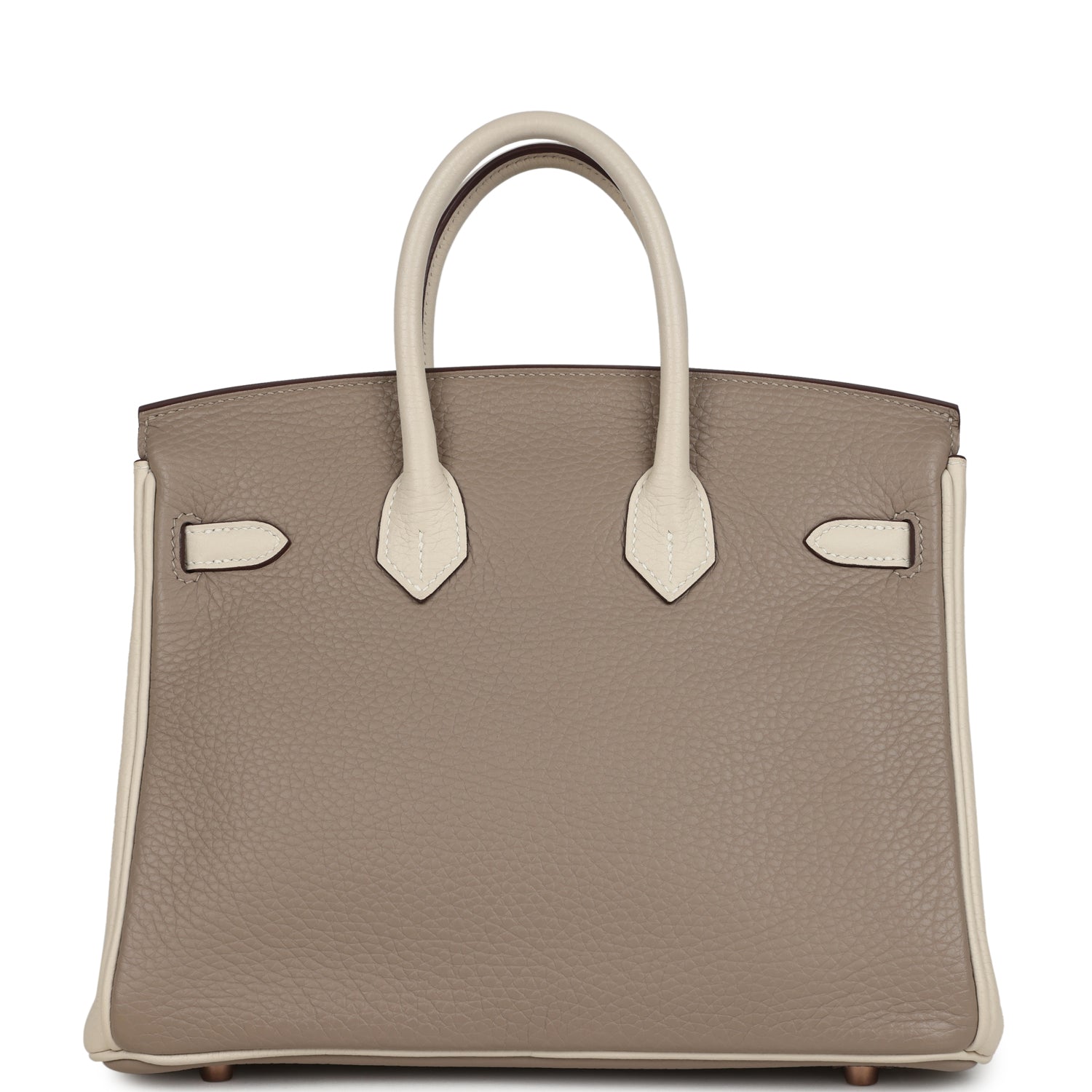 Hermes Special Order (HSS) Birkin 25 Gris Tourterelle and Craie Clemence Rose Gold Hardware