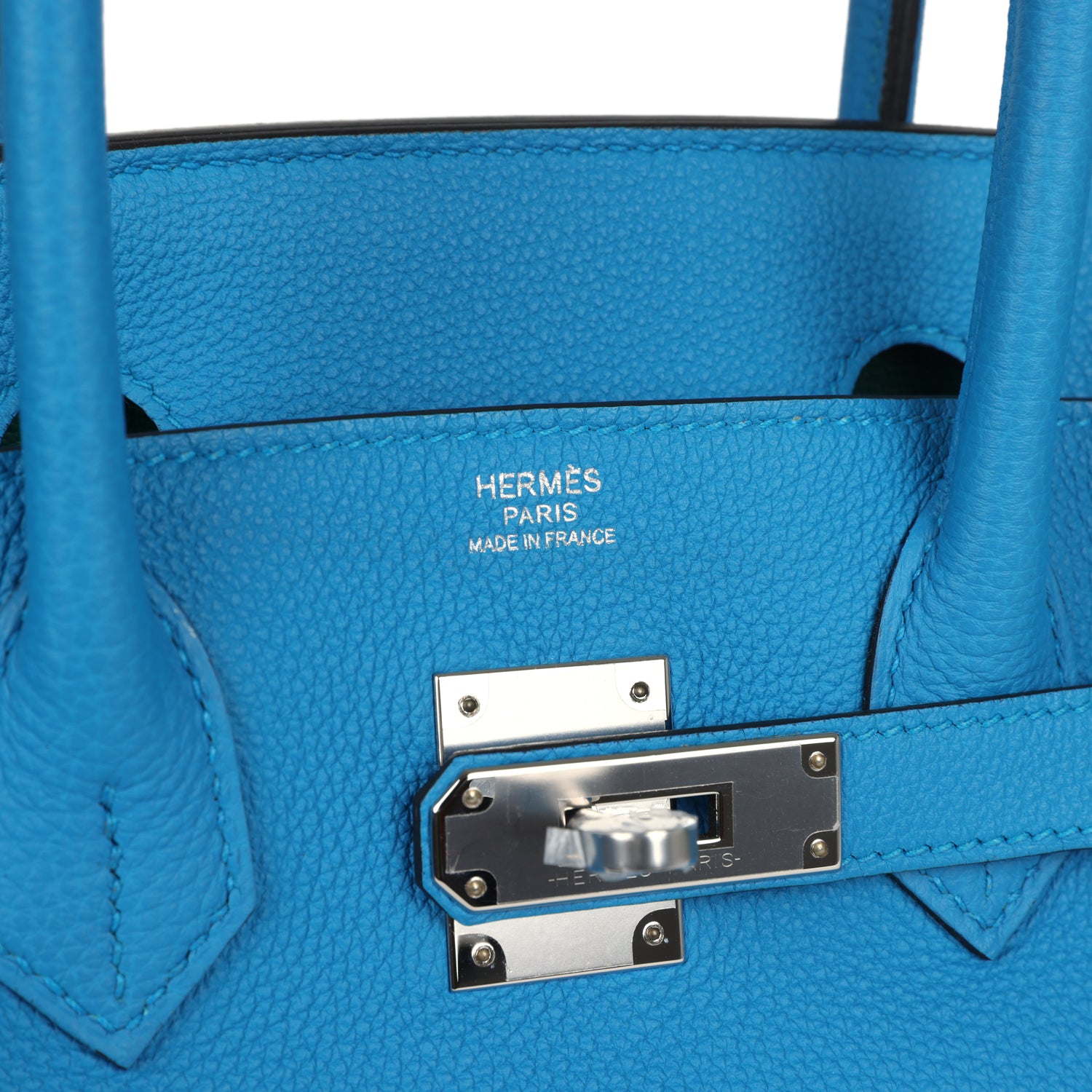 Pre-owned Hermes Birkin 30 Bleu Zanzibar Verso Togo Palladium Hardware