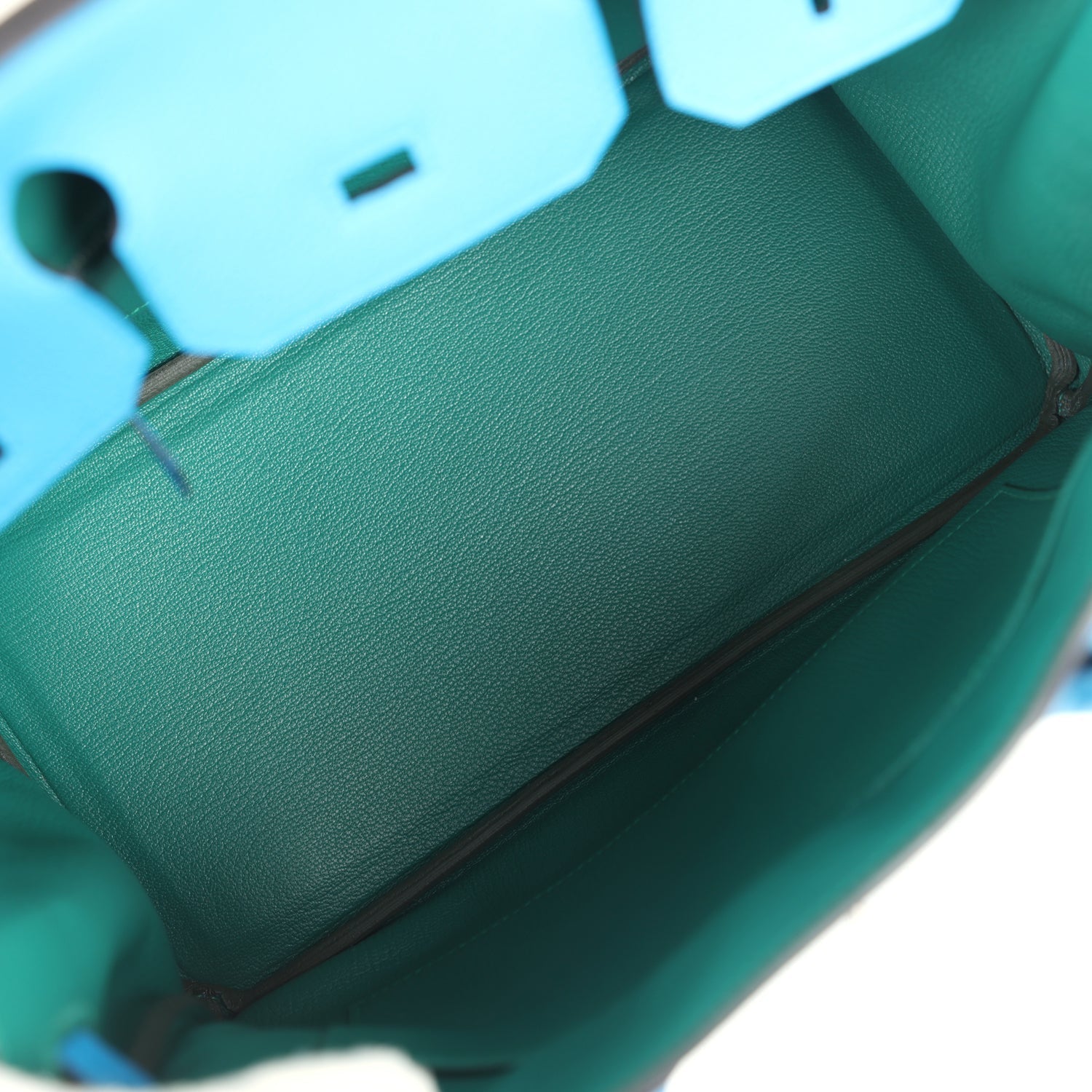 Pre-owned Hermes Birkin 30 Bleu Zanzibar Verso Togo Palladium Hardware