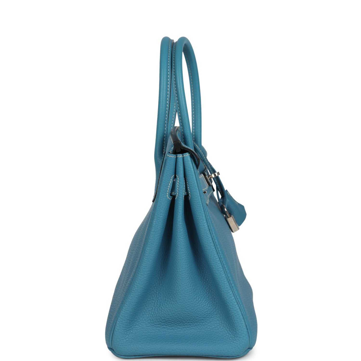 Vintage Hermes Birkin 30 Blue Jean Clemence Palladium Hardware
