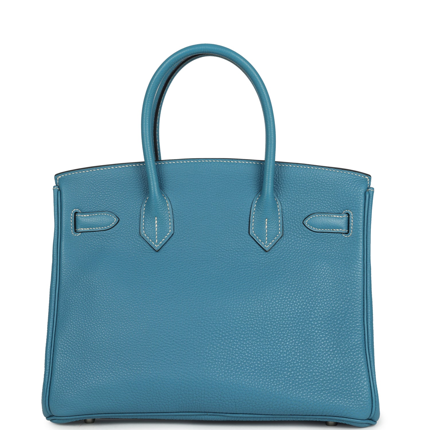 Vintage Hermes Birkin 30 Blue Jean Clemence Palladium Hardware