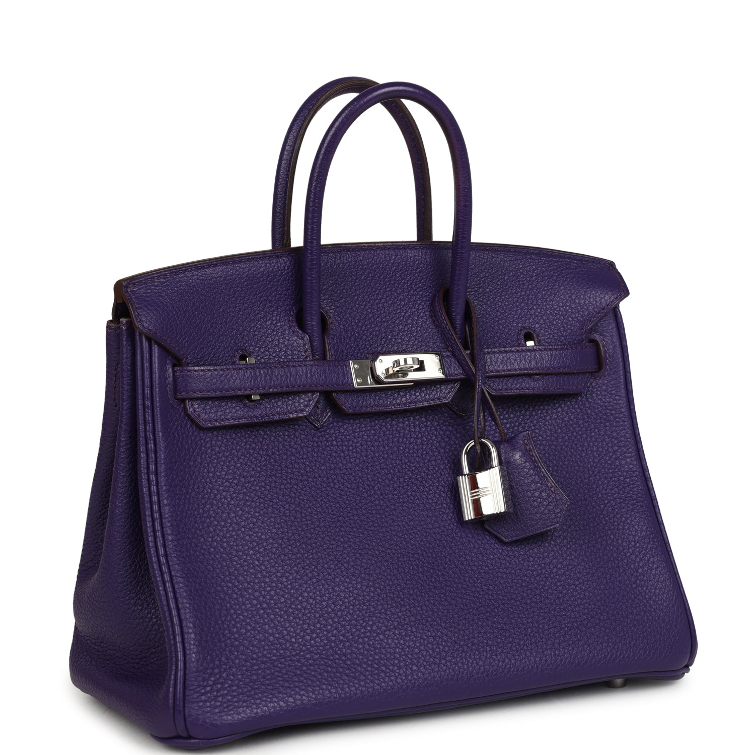 Pre-owned Hermes Birkin 25 Iris Togo Palladium Hardware