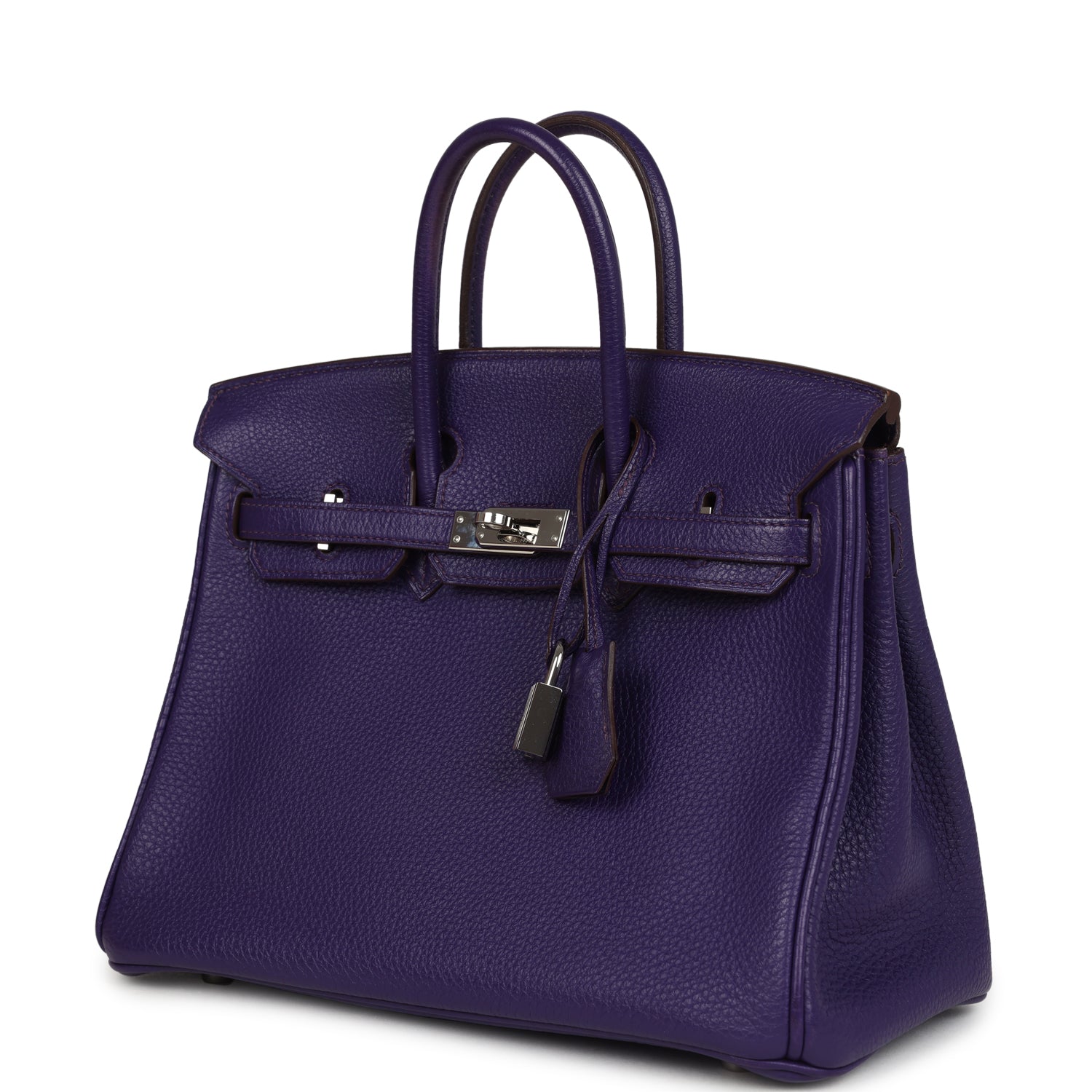 Pre-owned Hermes Birkin 25 Iris Togo Palladium Hardware