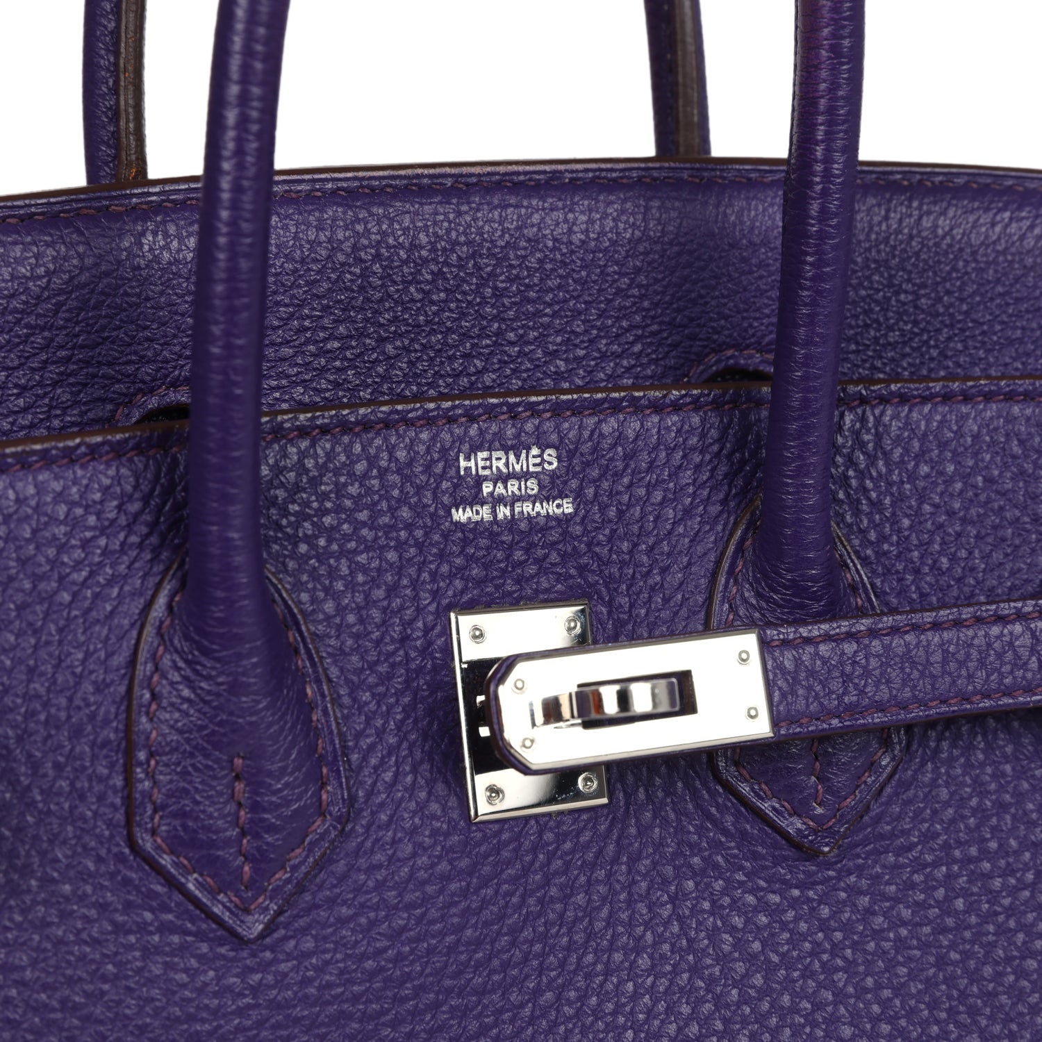 Pre-owned Hermes Birkin 25 Iris Togo Palladium Hardware
