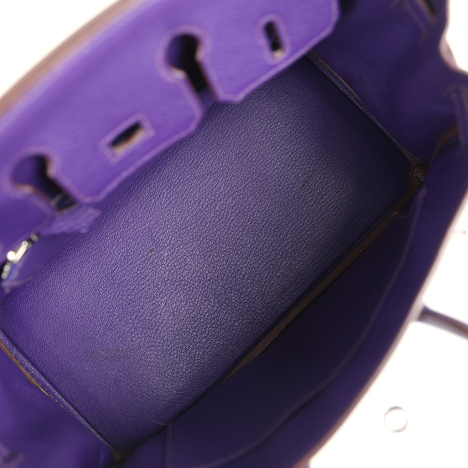 Pre-owned Hermes Birkin 25 Iris Togo Palladium Hardware