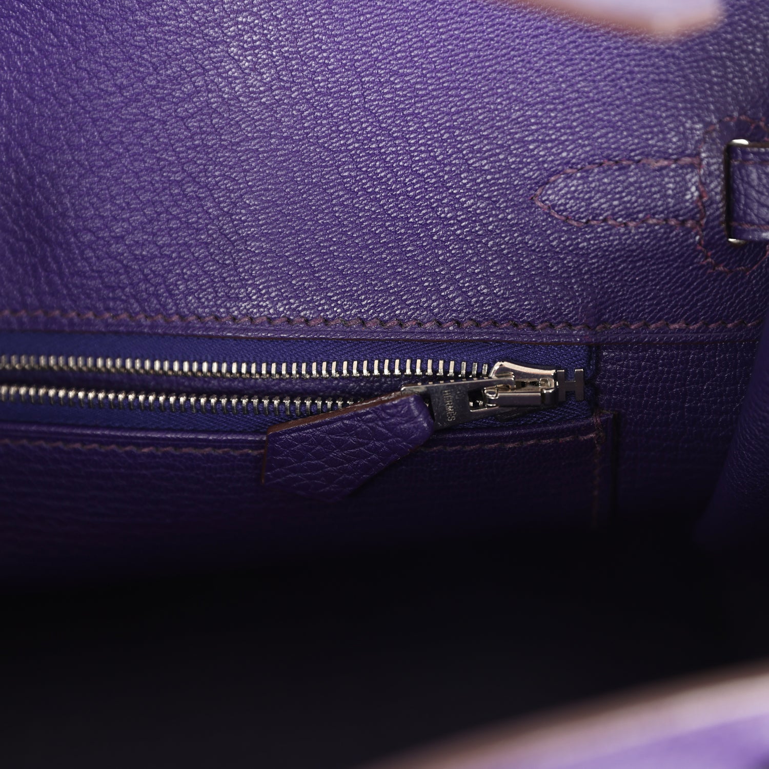 Pre-owned Hermes Birkin 25 Iris Togo Palladium Hardware