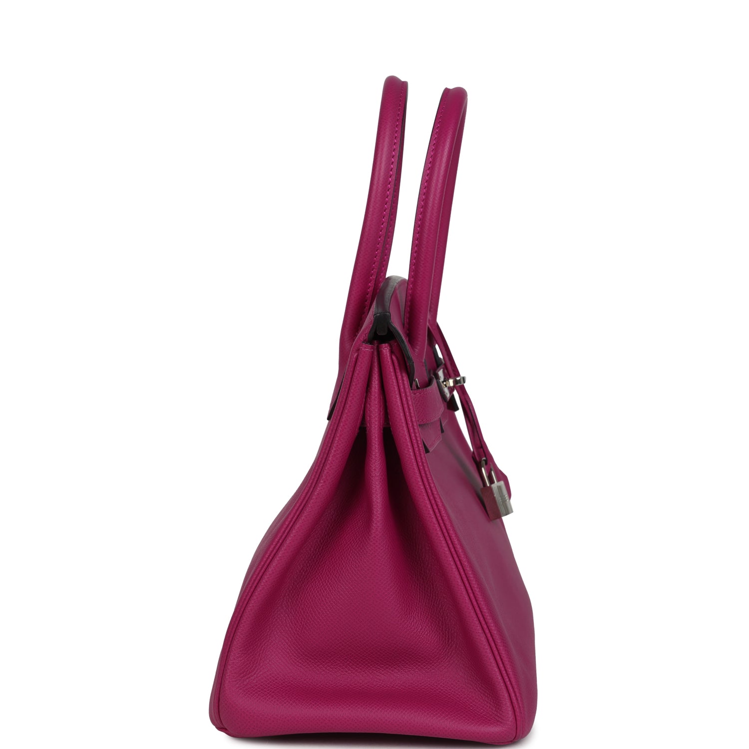 Pre-owned Hermes Birkin 30 Rose Pourpre Epsom Palladium Hardware