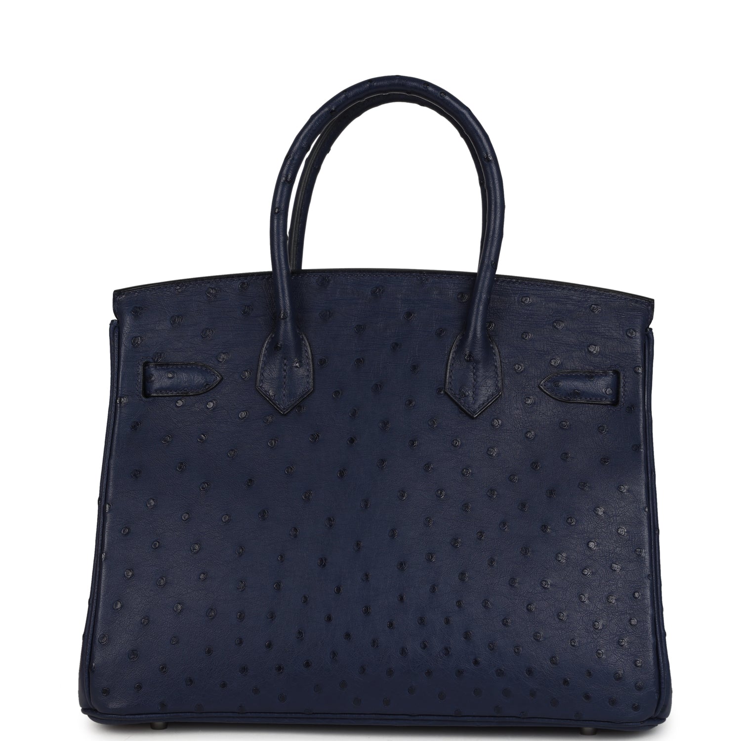Pre-owned Hermes Birkin 30 Bleu Iris Ostrich Palladium Hardware