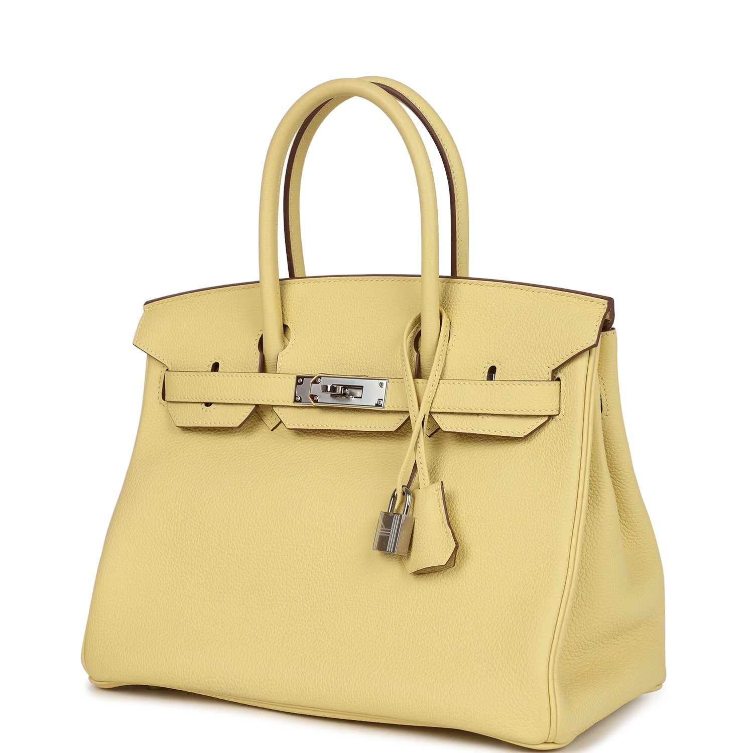 Pre-owned Hermes Birkin 30 Jaune Poussin Togo Palladium Hardware