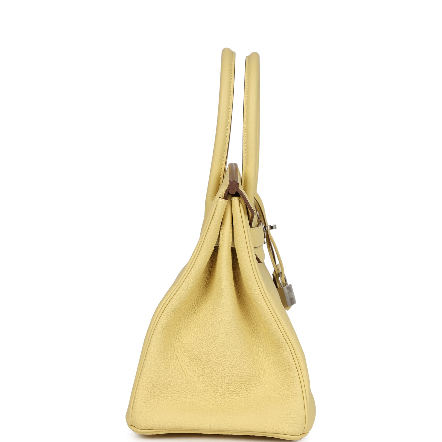 Pre-owned Hermes Birkin 30 Jaune Poussin Togo Palladium Hardware