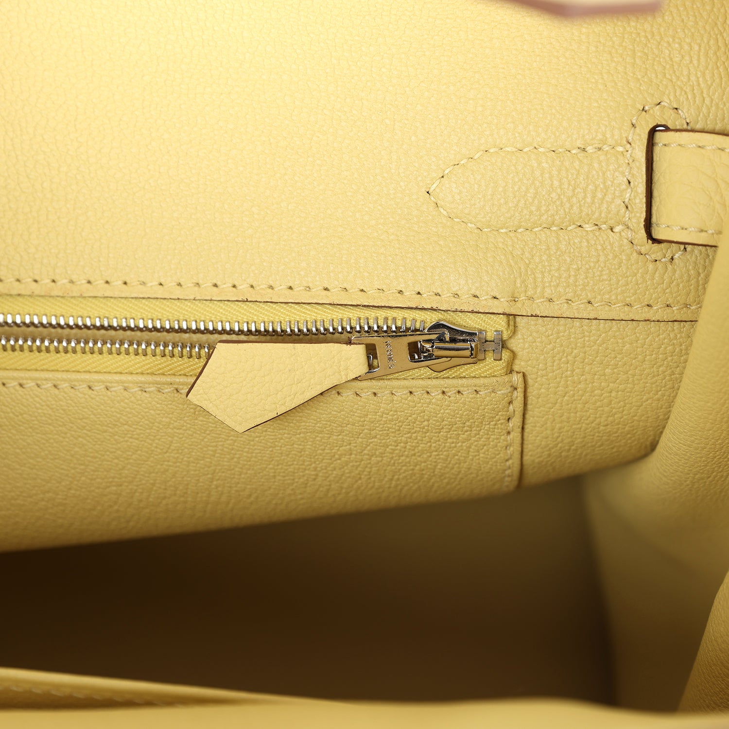 Pre-owned Hermes Birkin 30 Jaune Poussin Togo Palladium Hardware
