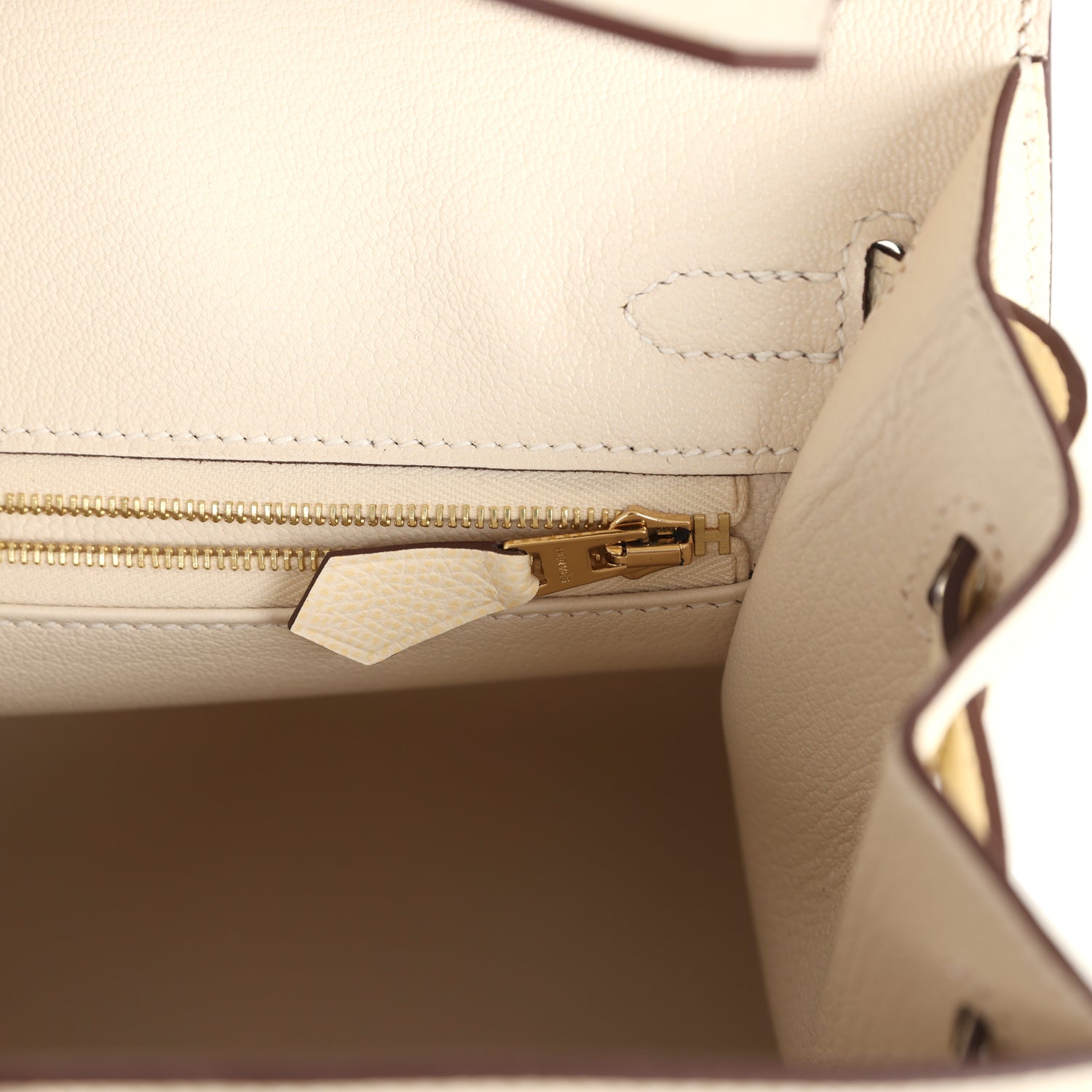 Pre-owned Hermes Birkin Sellier 25 Nata Epsom Gold Hardware