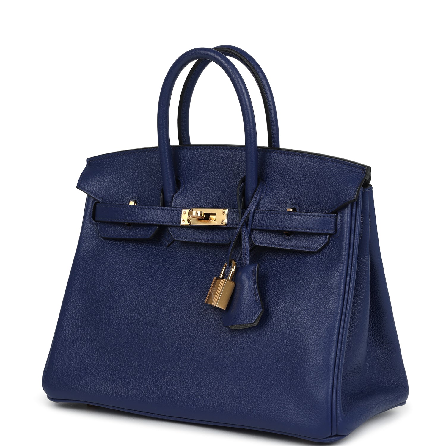 Hermes Birkin 25 Bleu Saphir Verso Novillo Gold Hardware