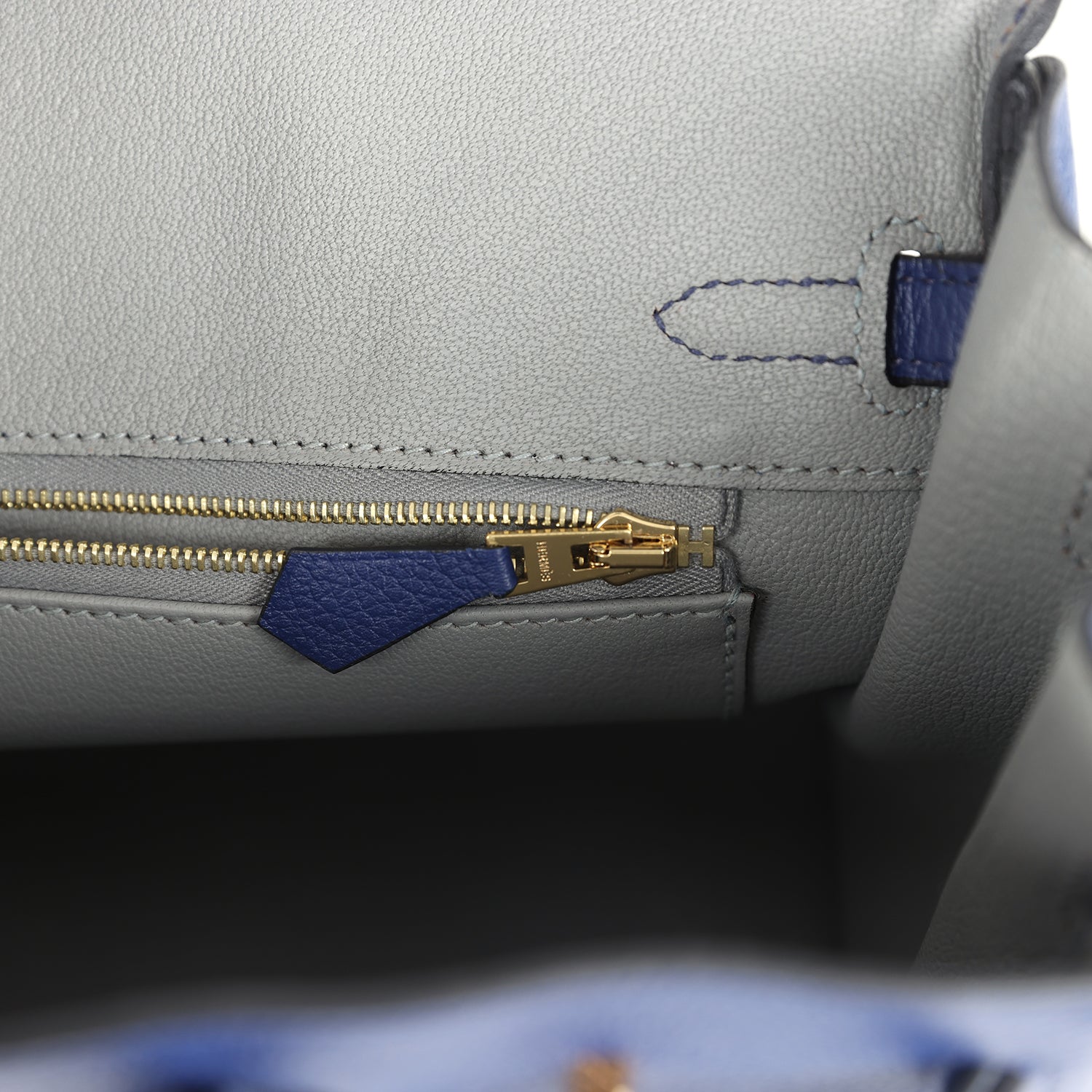 Hermes Birkin 25 Bleu Saphir Verso Novillo Gold Hardware