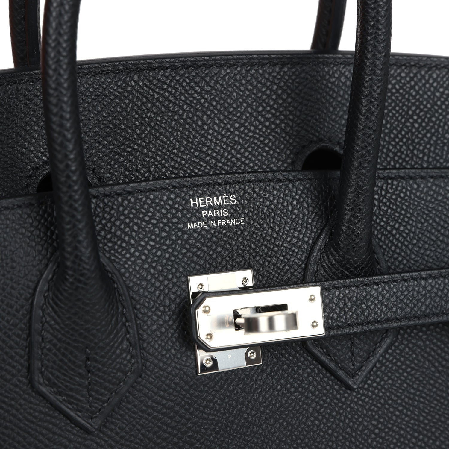Hermes Birkin Sellier 25 Black Epsom Palladium Hardware