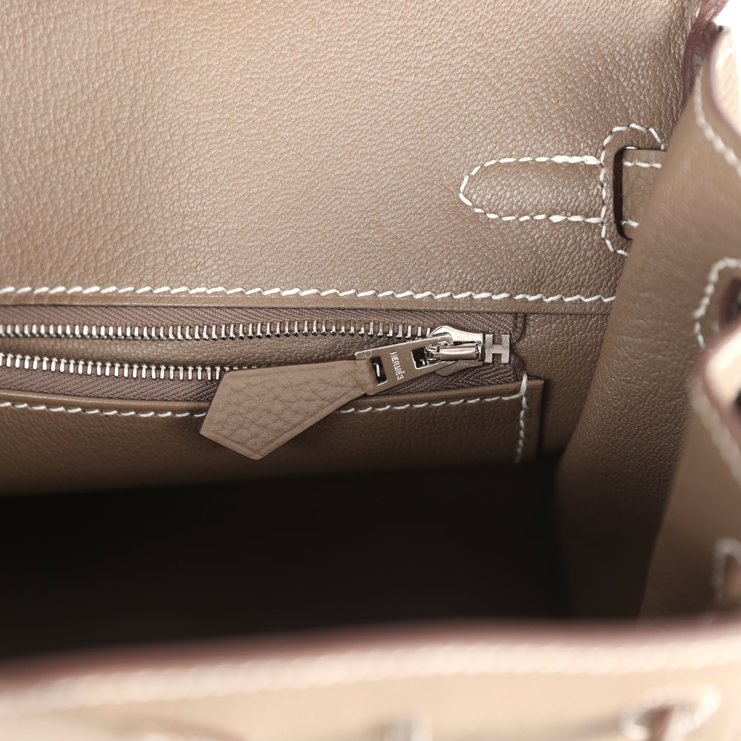 Hermes Birkin 25 Etoupe Togo Brushed Palladium Hardware