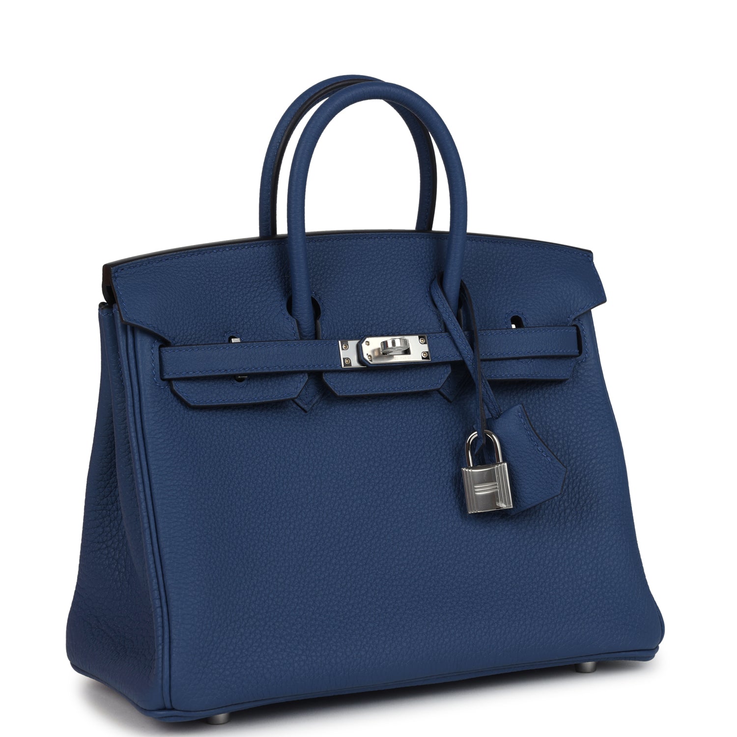 Hermes Birkin 25 Bleu Tie Togo Palladium Hardware
