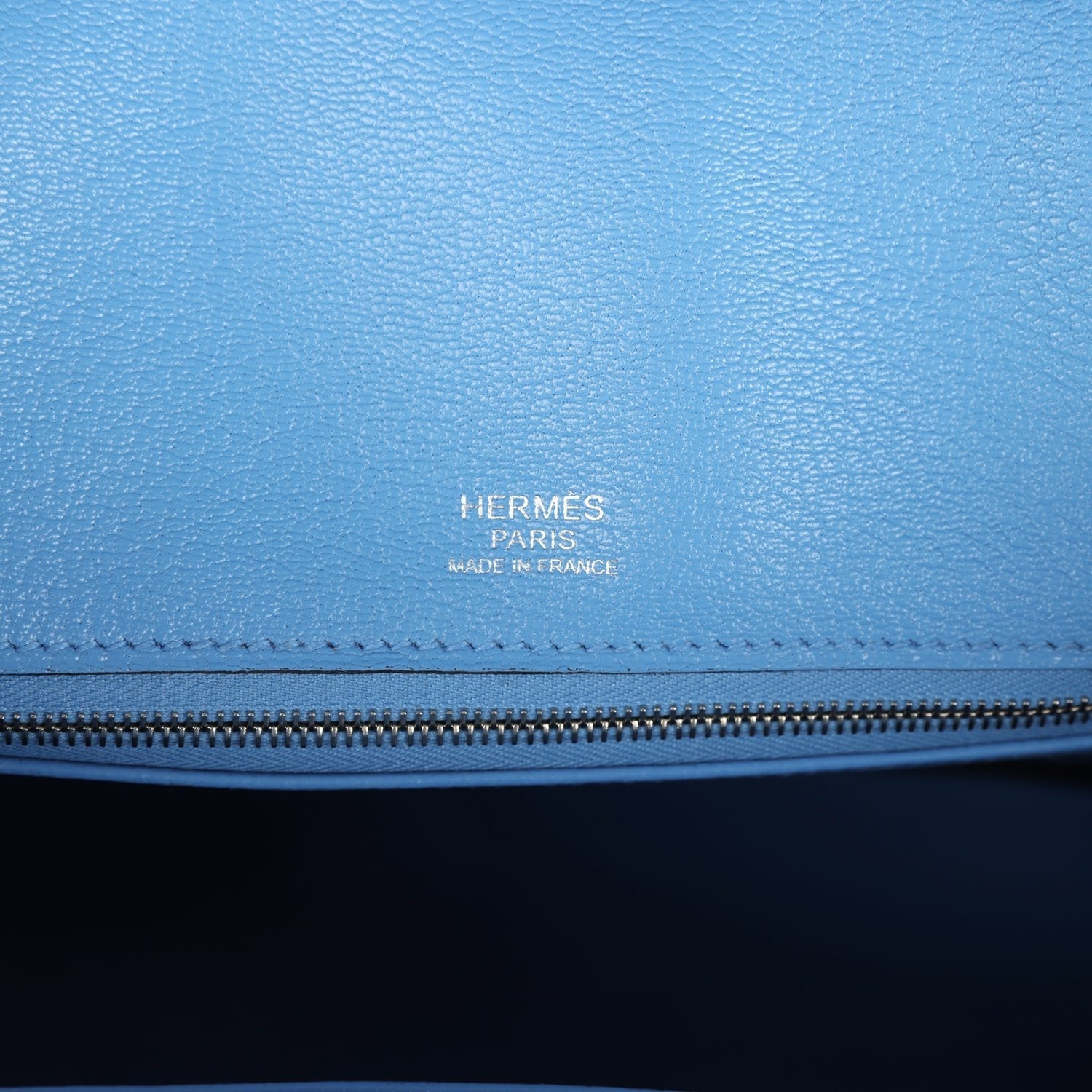 Hermes Birkin 30 Ghillies Bleu Paradise Clemence and Evercolor Palladium Hardware