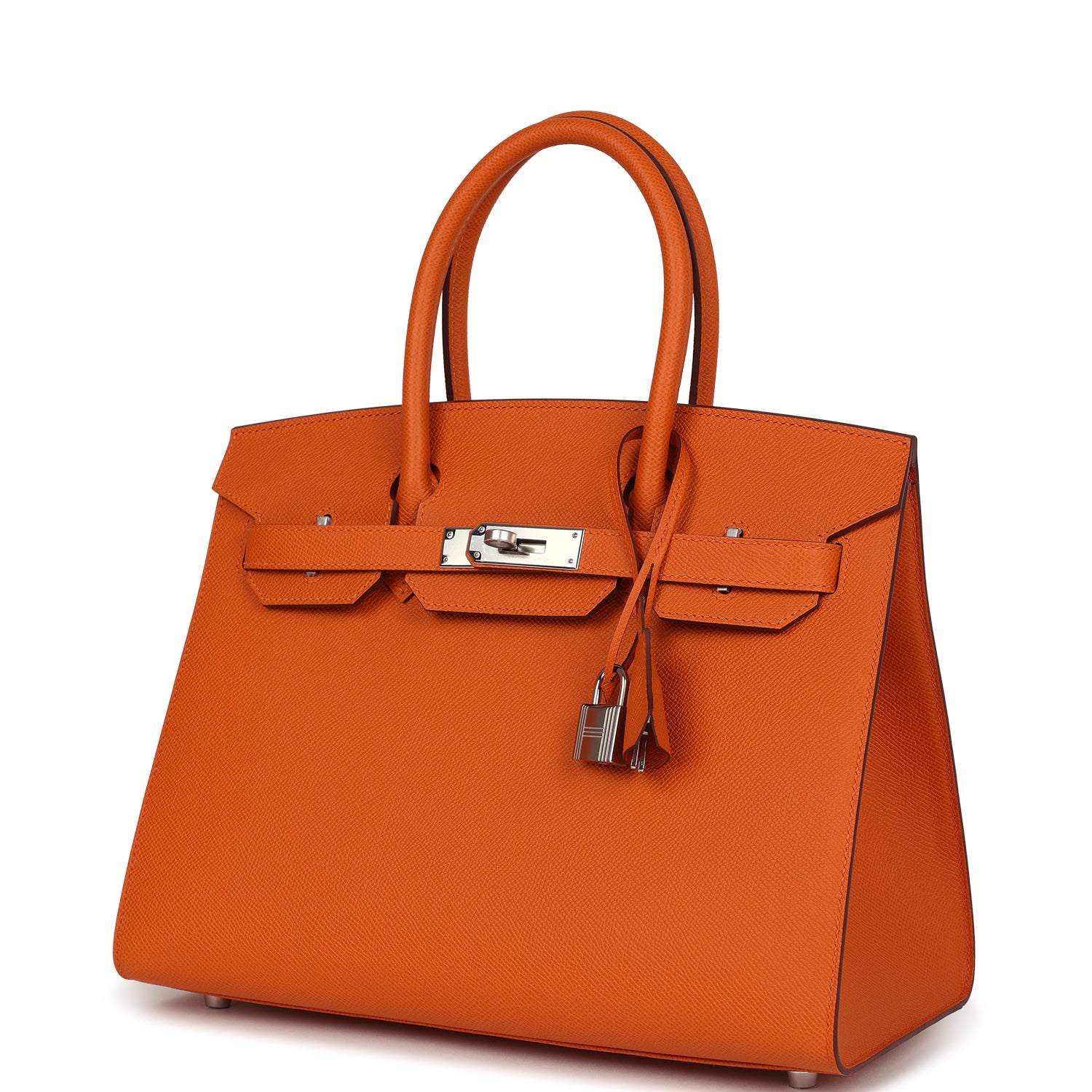 Hermes Birkin Sellier 30 Orange Epsom Palladium Hardware