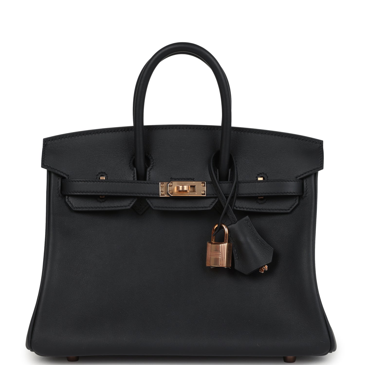 Hermes Birkin 25 Black Swift Rose Gold Hardware