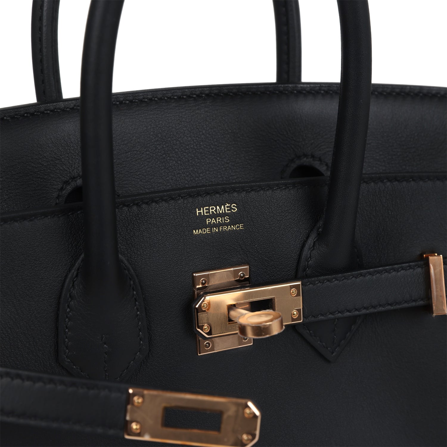 Hermes Birkin 25 Black Swift Rose Gold Hardware